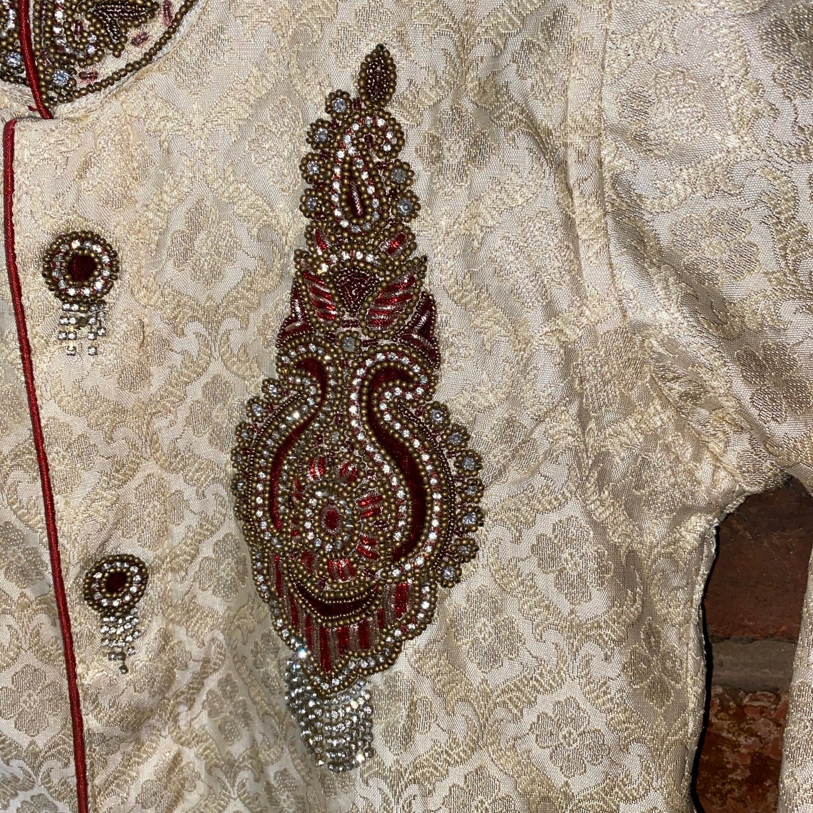 Other ND Nite 'n' Day Cream Embellished Rhinestone Indian Top XS Size XS / US 0-2 / IT 36-38 - 2 Thumbnail
