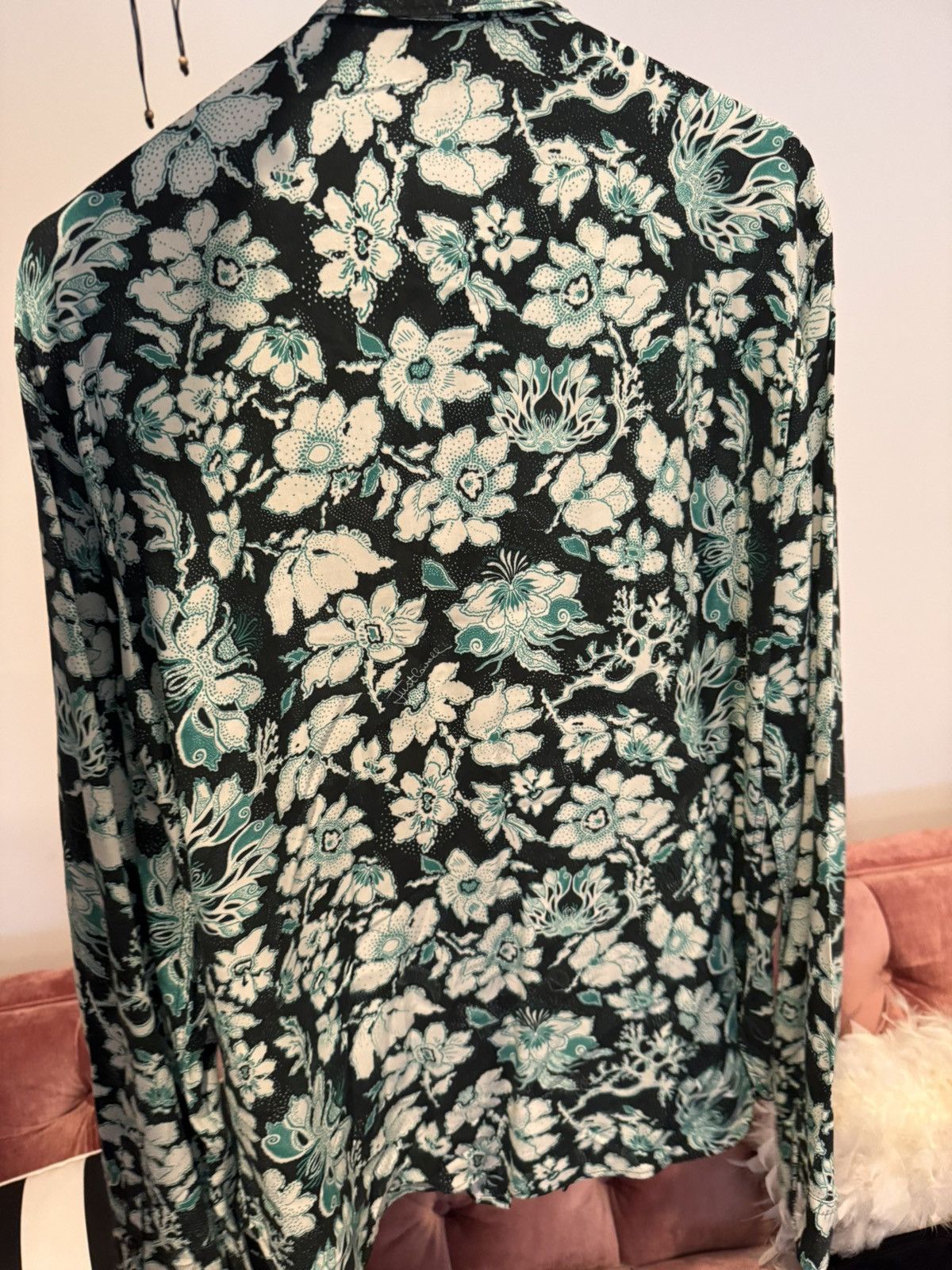 Just Cavalli justcavalli green floral dress shirt (46 size = small) Size 36S - 4 Thumbnail