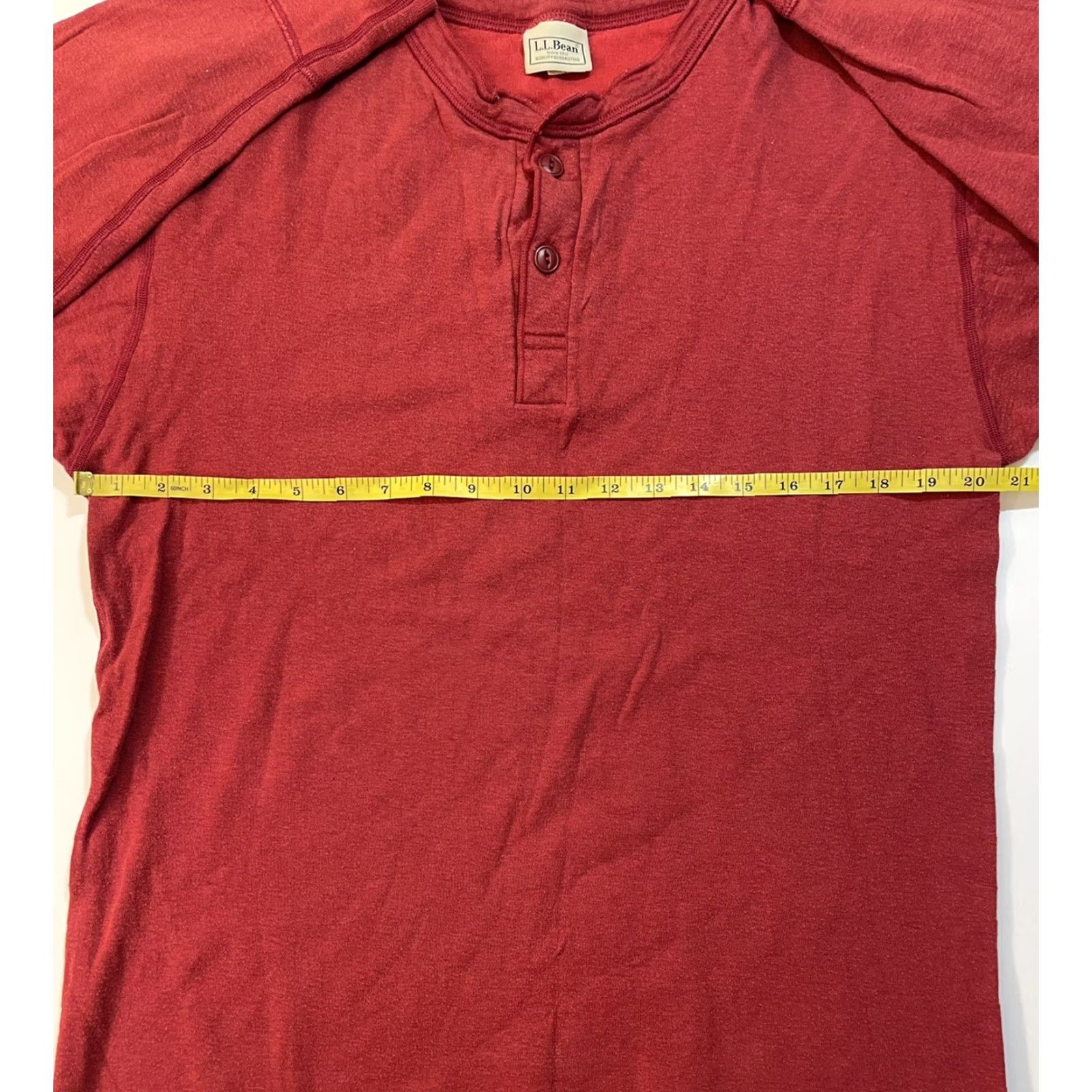 Vintage VINTAGE L.L. Bean River Driver Thermal Shirt Wool Blend Henley Red 90s Mens Size L Shirt Size US L / EU 52-54 / 3 - 7 Thumbnail