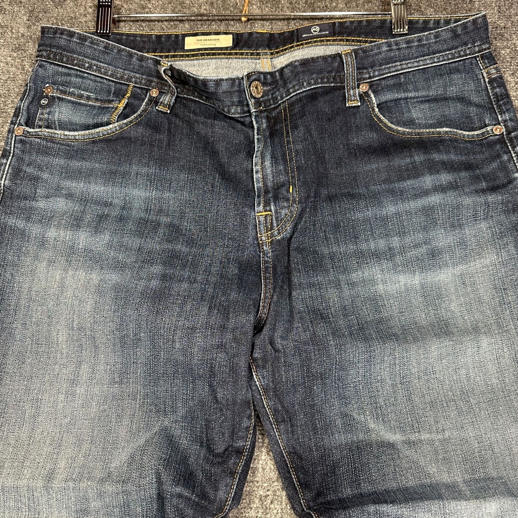 Vintage AG Adriano Goldschmied The Graduate Tailored Leg Jeans Mens 38 Denim Stretch Blue 5-Pocket Modern Classic Regular Mens Size US 38 / EU 54 - 3 Thumbnail