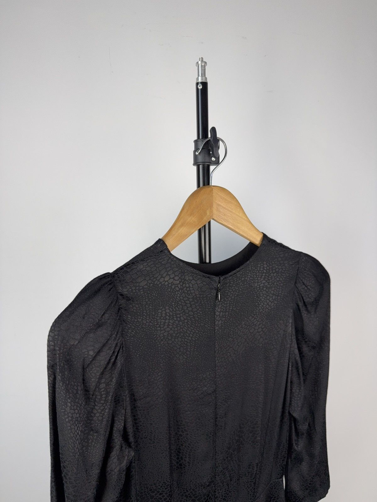The Kooples Designer The Kooples Black Puff Sleeve Mini Dress Viscose Size XS / US 0-2 / IT 36-38 - 8 Thumbnail