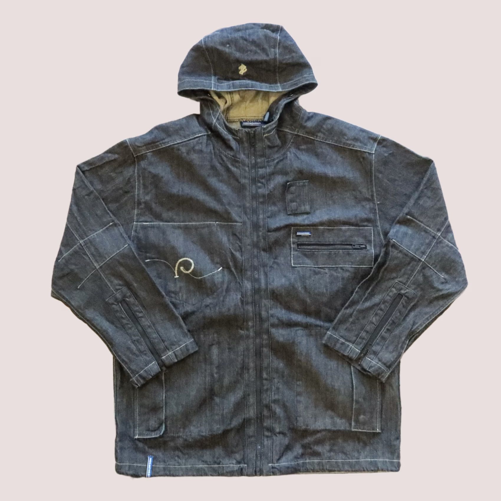 Rocawear VINTAGE Rocawear Denim Parka Jacket XL Navy Blue Denim Parka Rocawear Jacket Mens XL Blue Denim Parka Size US XL / EU 56 / 4 - 1 Thumbnail
