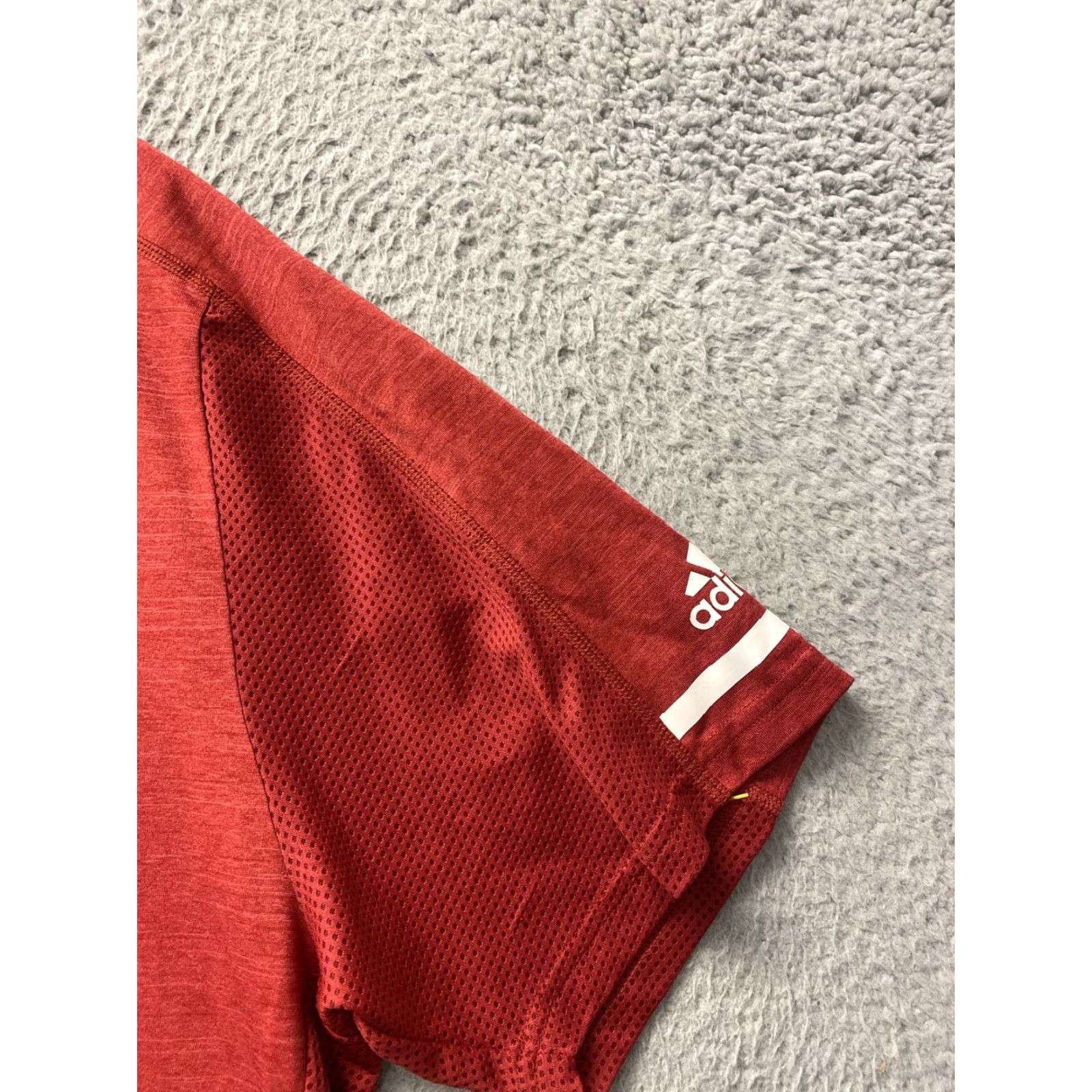 Adidas Adidas Mens Red Shirt Size XL Short Sleeve Sports /113-22 Red Dark Size US XL / EU 56 / 4 - 3 Thumbnail