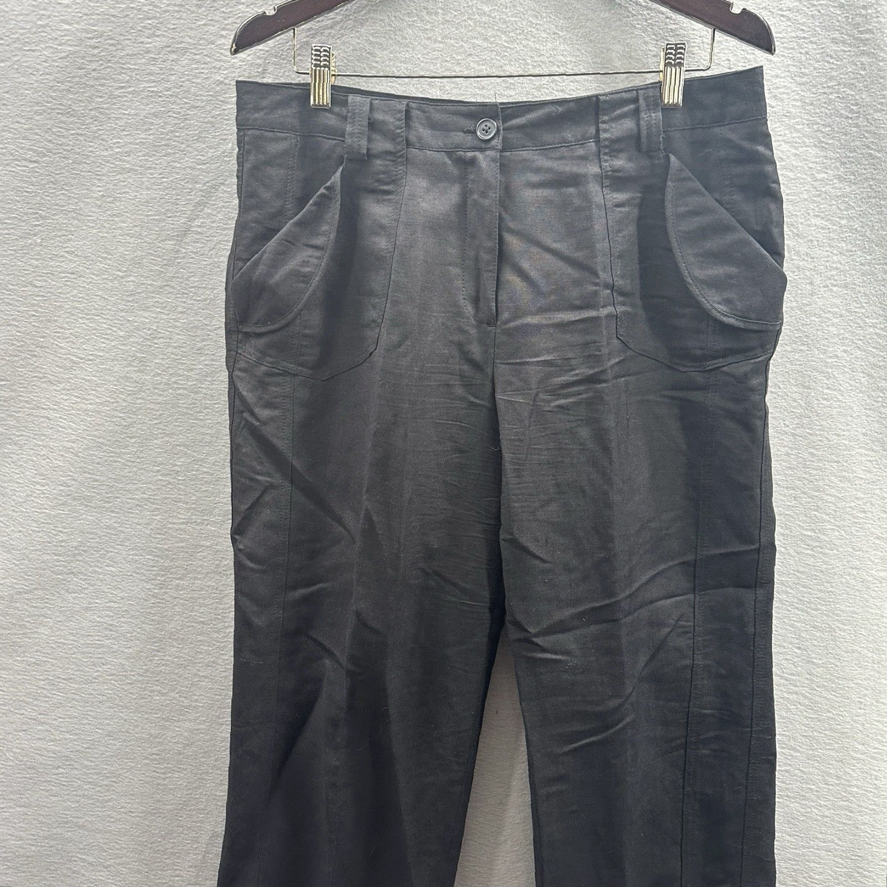 Sandro Sandro Capri Pants Womens 12 Linen Loose Casual Preppy Minimalist Quiet Luxury Size 34" / US 12 / IT 48 - 3 Thumbnail