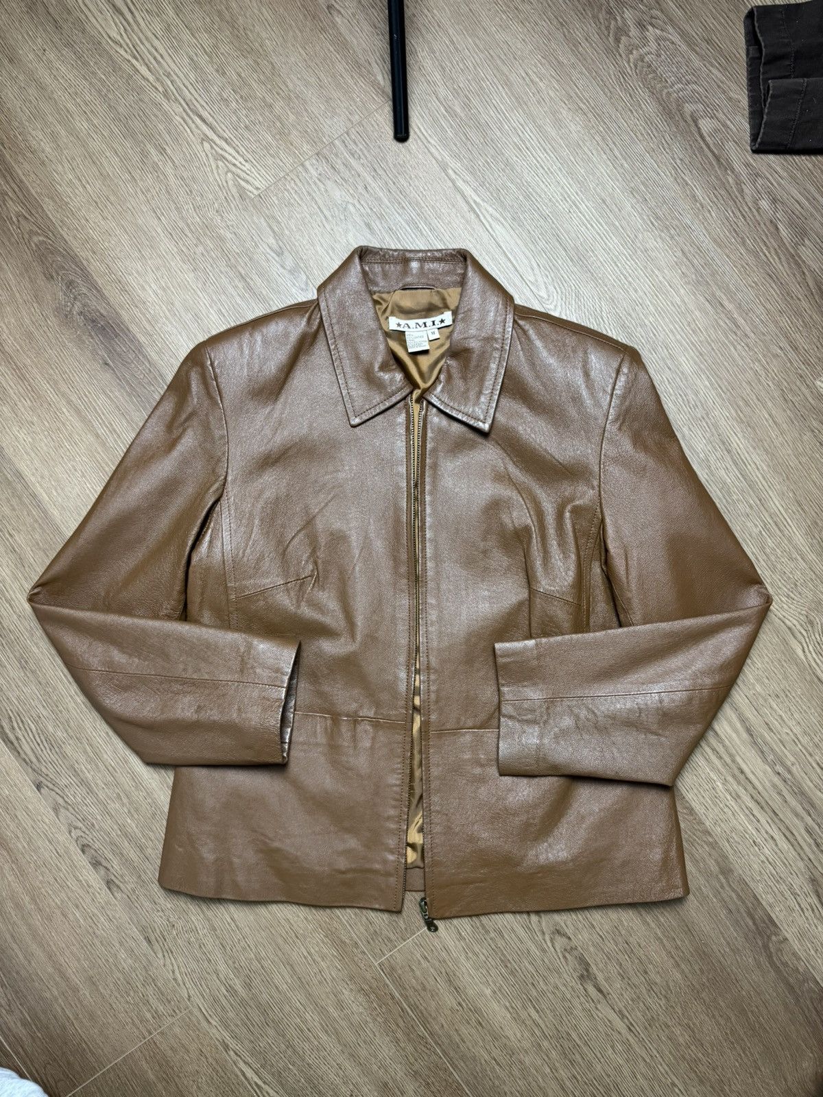 AMI Vintage AMI Paris Womens Leather Jacket Size M Size M / US 6-8 / IT 42-44 - 1 Thumbnail