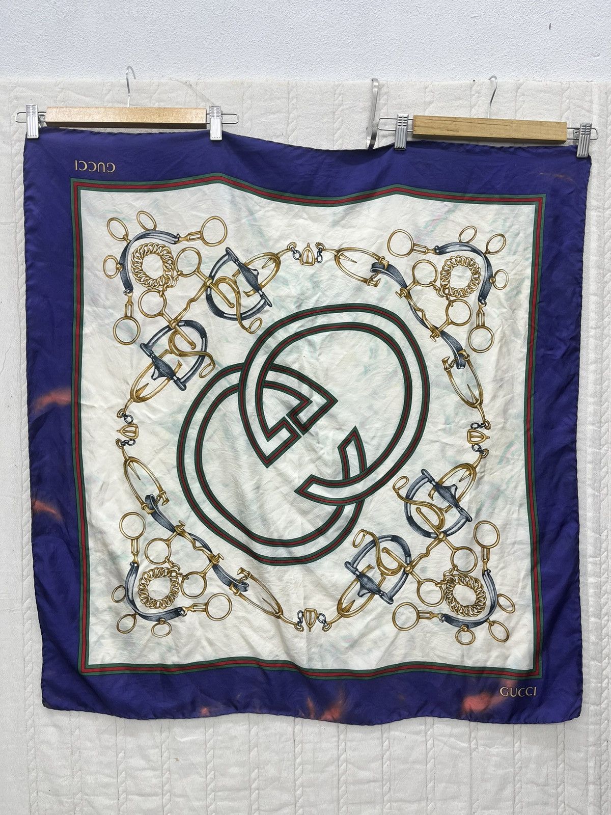 Gucci VTG GUCCI SILK HORSEBIT SCARF Size ONE SIZE - 1 Thumbnail