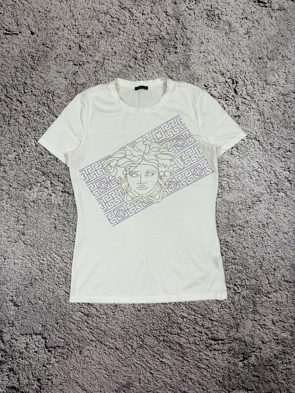 Versace Versace Medusa Rhinestone Crystal Logo Tee Made in Italy 38 Size XS / US 0-2 / IT 36-38 - 1 Thumbnail