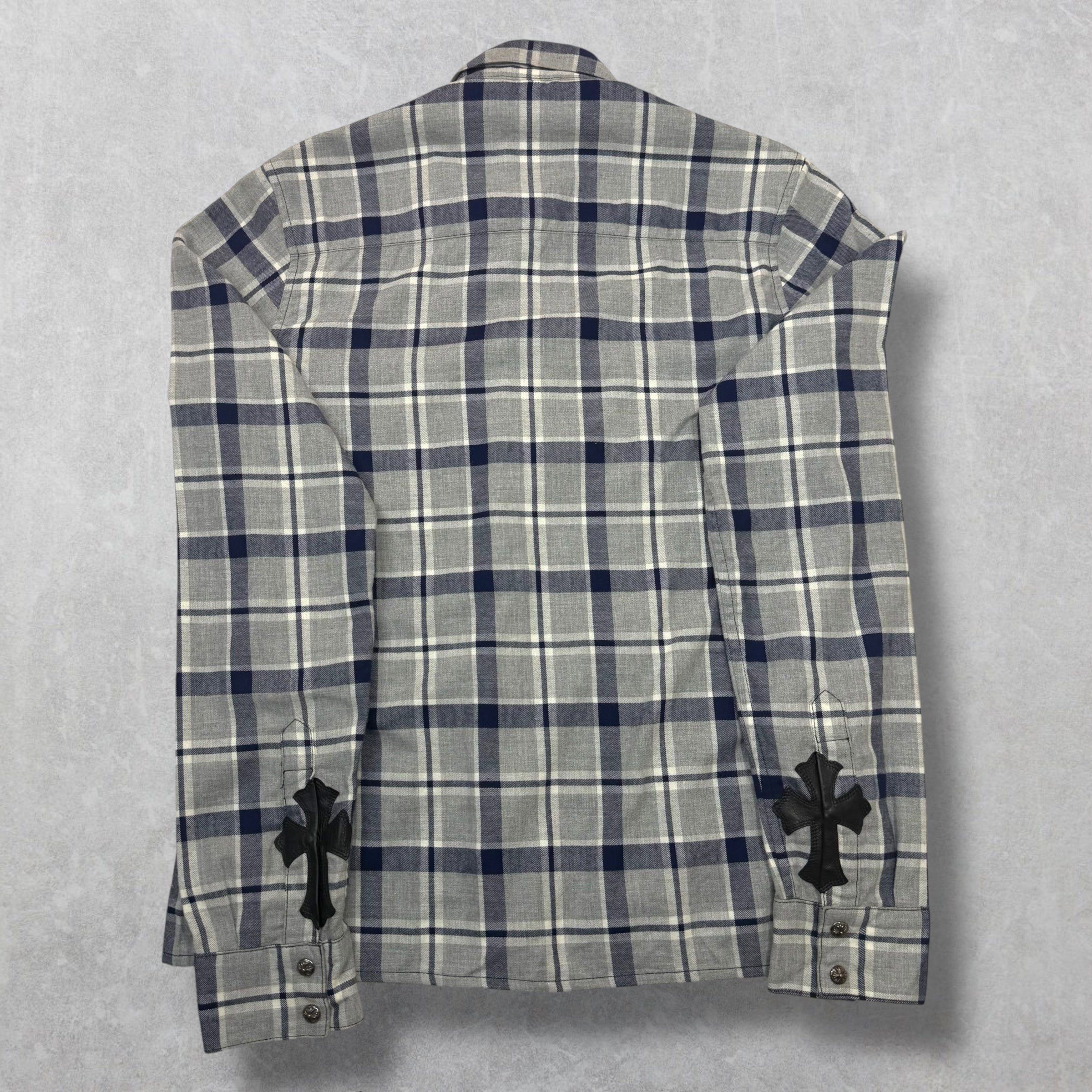 Chrome Hearts Chrome Hearts Blue/Grey Cross Patch Flannel S Size US S / EU 44-46 / 1 - 3 Thumbnail
