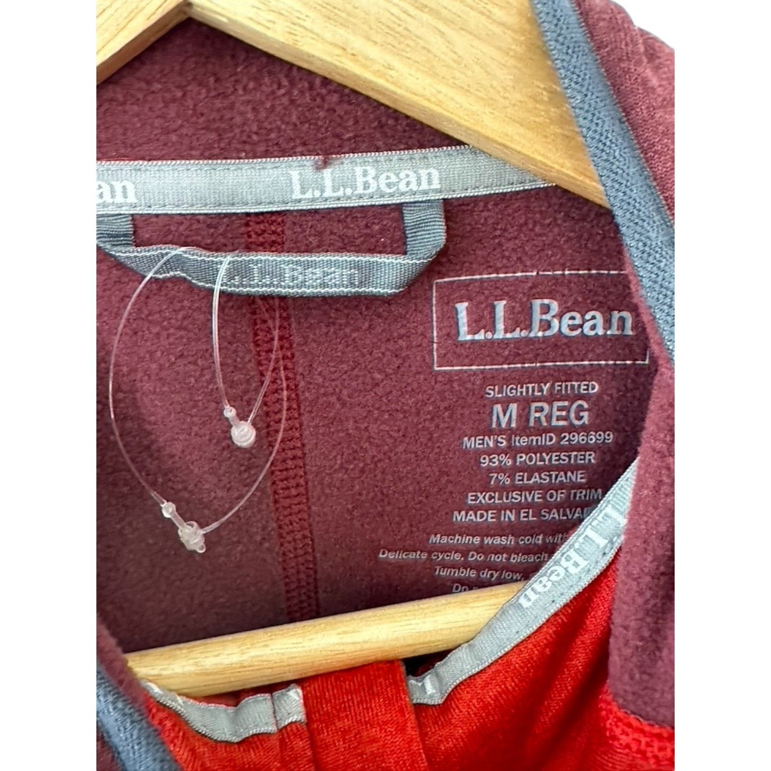L.L. Bean LL Bean Red Long Sleeve 1/2 Zip Hooded Pullover Men's Medium Size US L / EU 52-54 / 3 - 5 Thumbnail