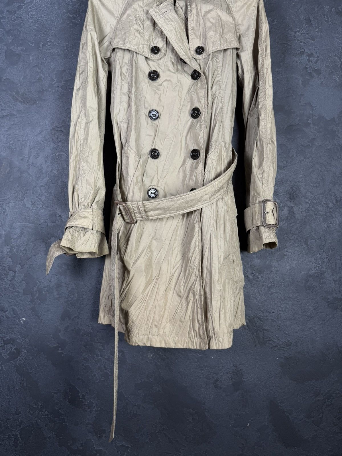 Burberry BURBERRY Beige Nylon Belted Women’s Double Trench Coat Size M / US 6-8 / IT 42-44 - 6 Thumbnail