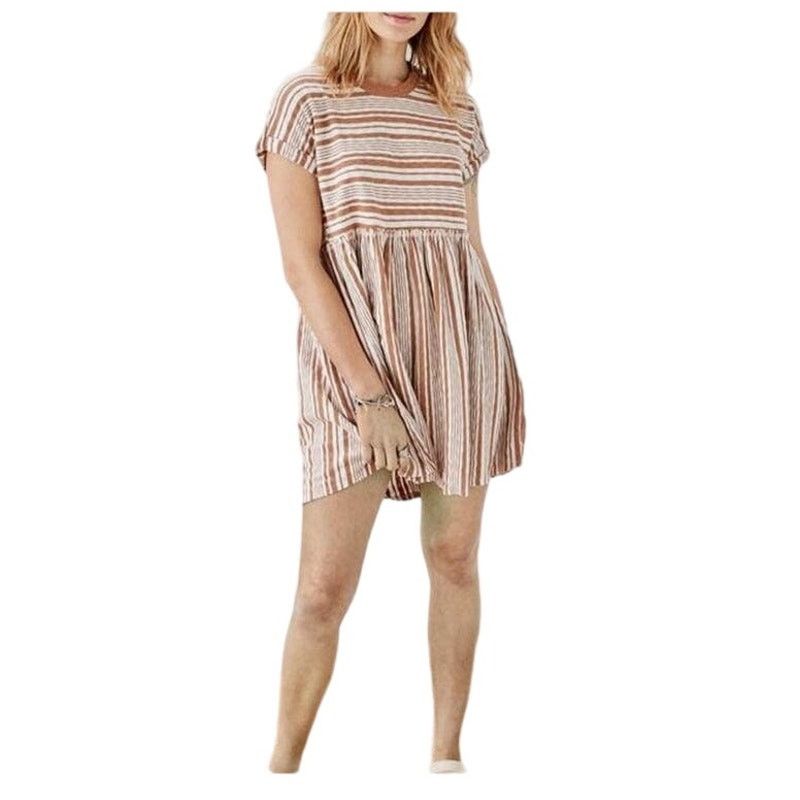 American Eagle Outfitters American Eagle Striped Knit Dress. Tan and White Size Large Size L / US 10 / IT 46 - 4 Thumbnail