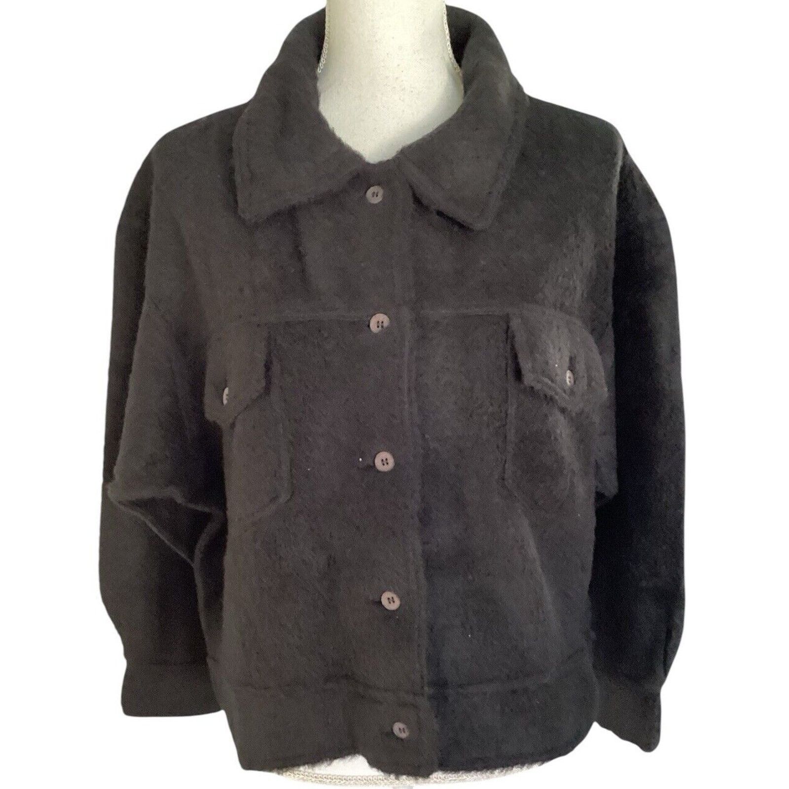 Other Peruvian connection Black alpaca cotton blazer Shacket m Size M / US 6-8 / IT 42-44 - 9 Thumbnail