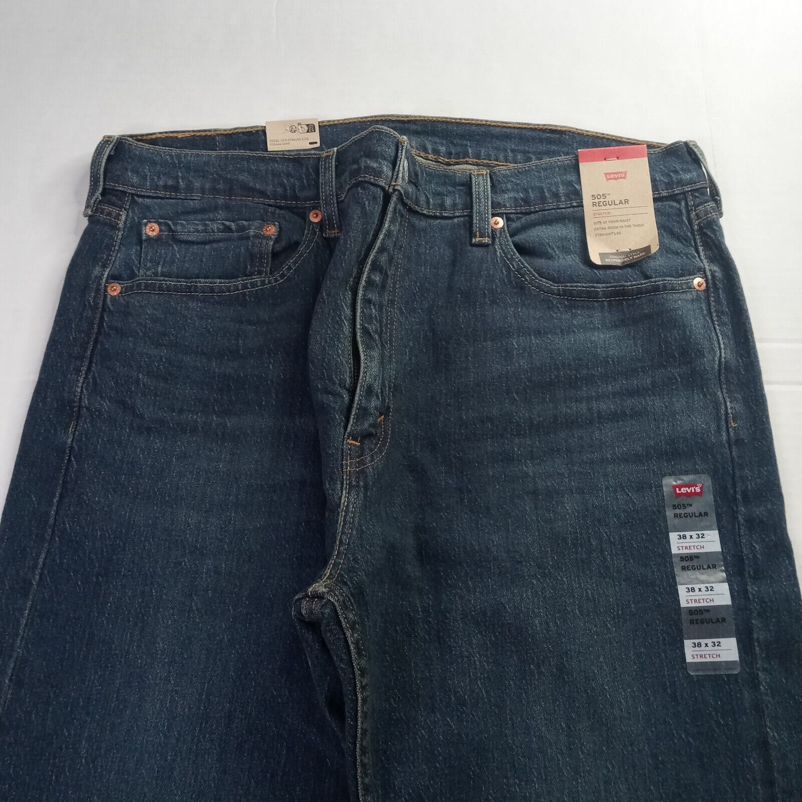 Levi's Levi's 505 Regular Jeans Men's 38x32 Blue Straight Leg Size US 38 / EU 54 - 4 Thumbnail