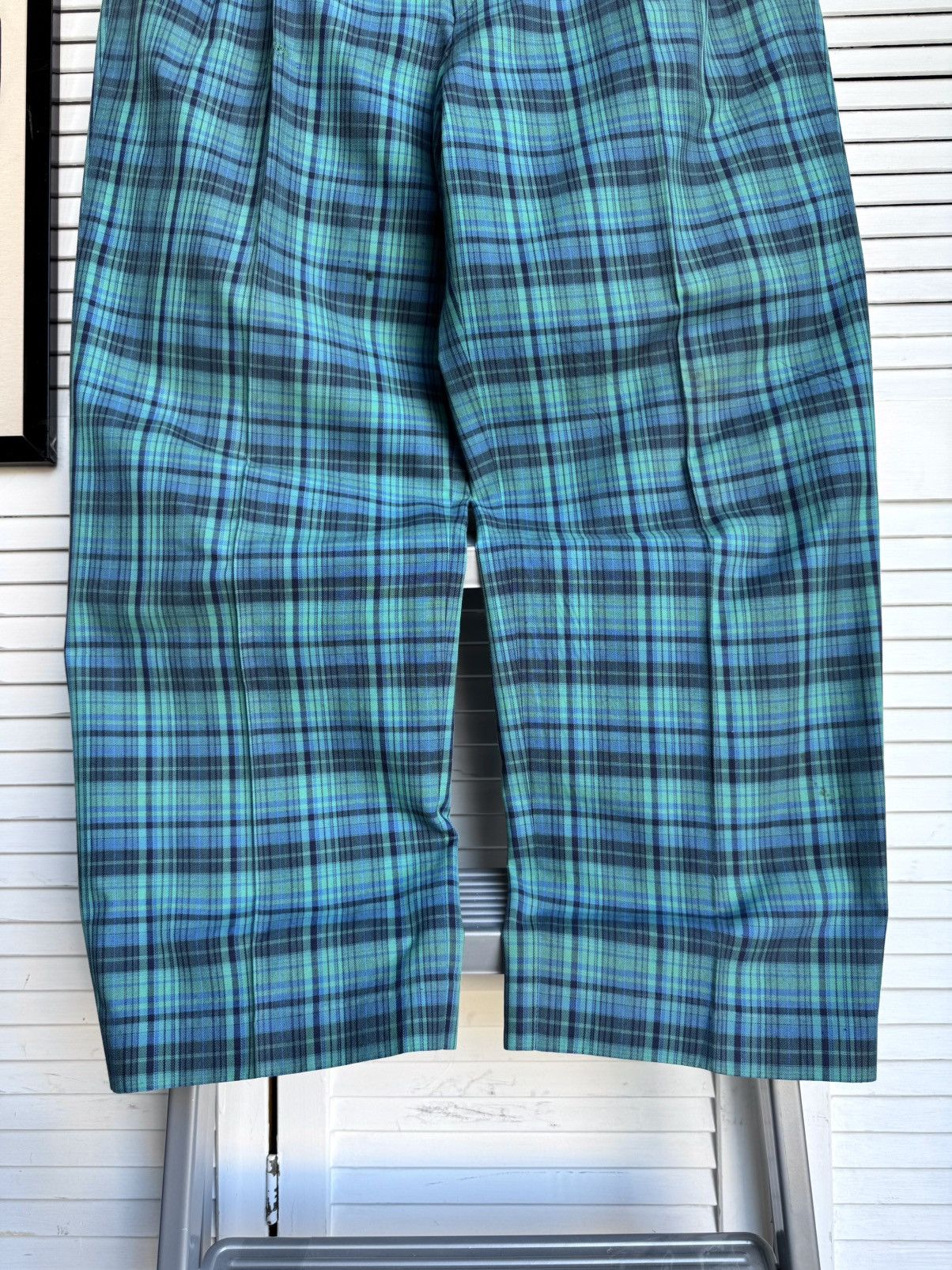 Adidas Vintage Adidas Western Germany Tartan Plaid Pleated Pants Size US 33 - 4 Thumbnail