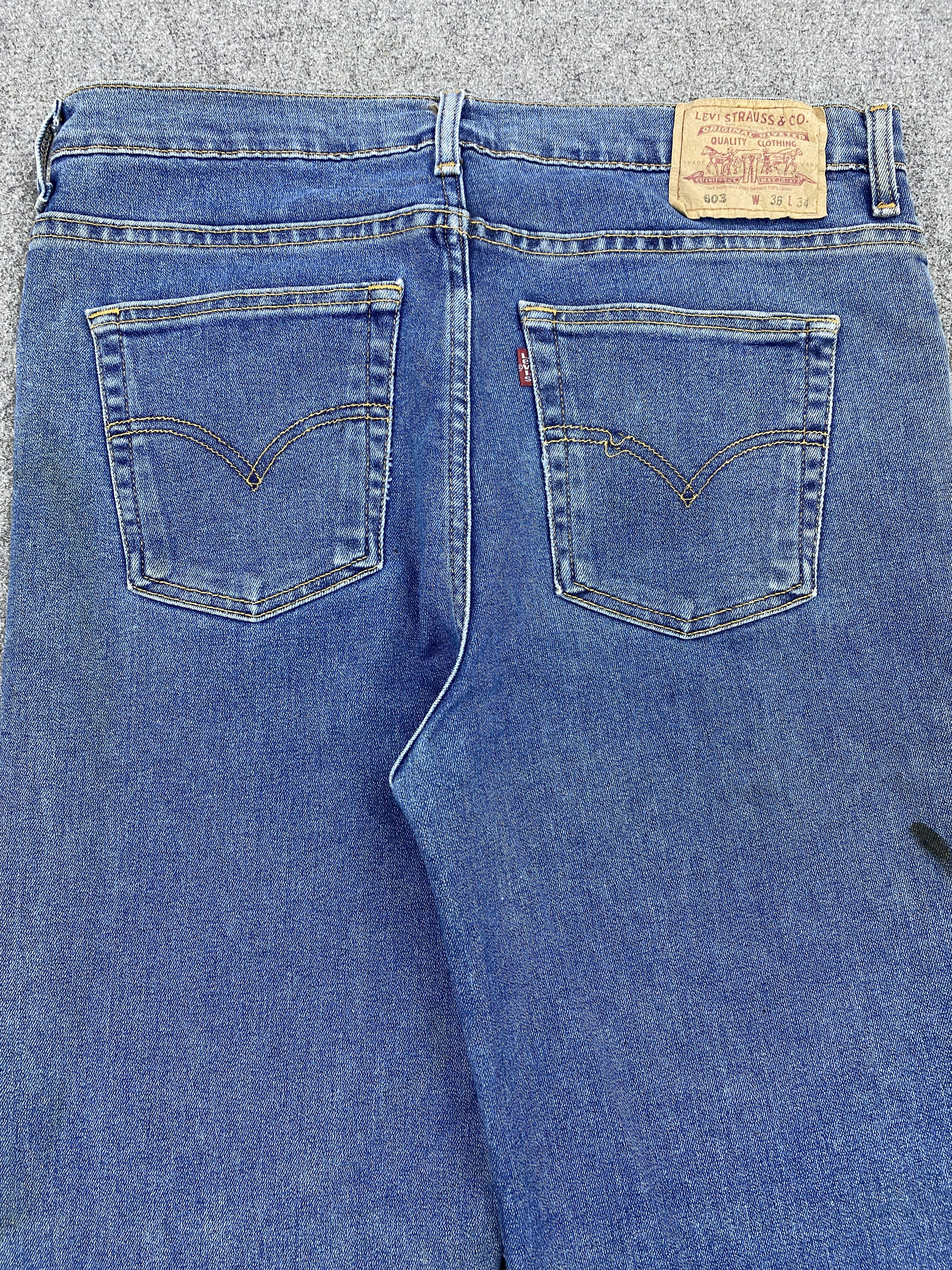 Levi's × Vintage Vintage 90s Levis 603 Blue Denim Jeans Size US 34 / EU 50 - 4 Thumbnail