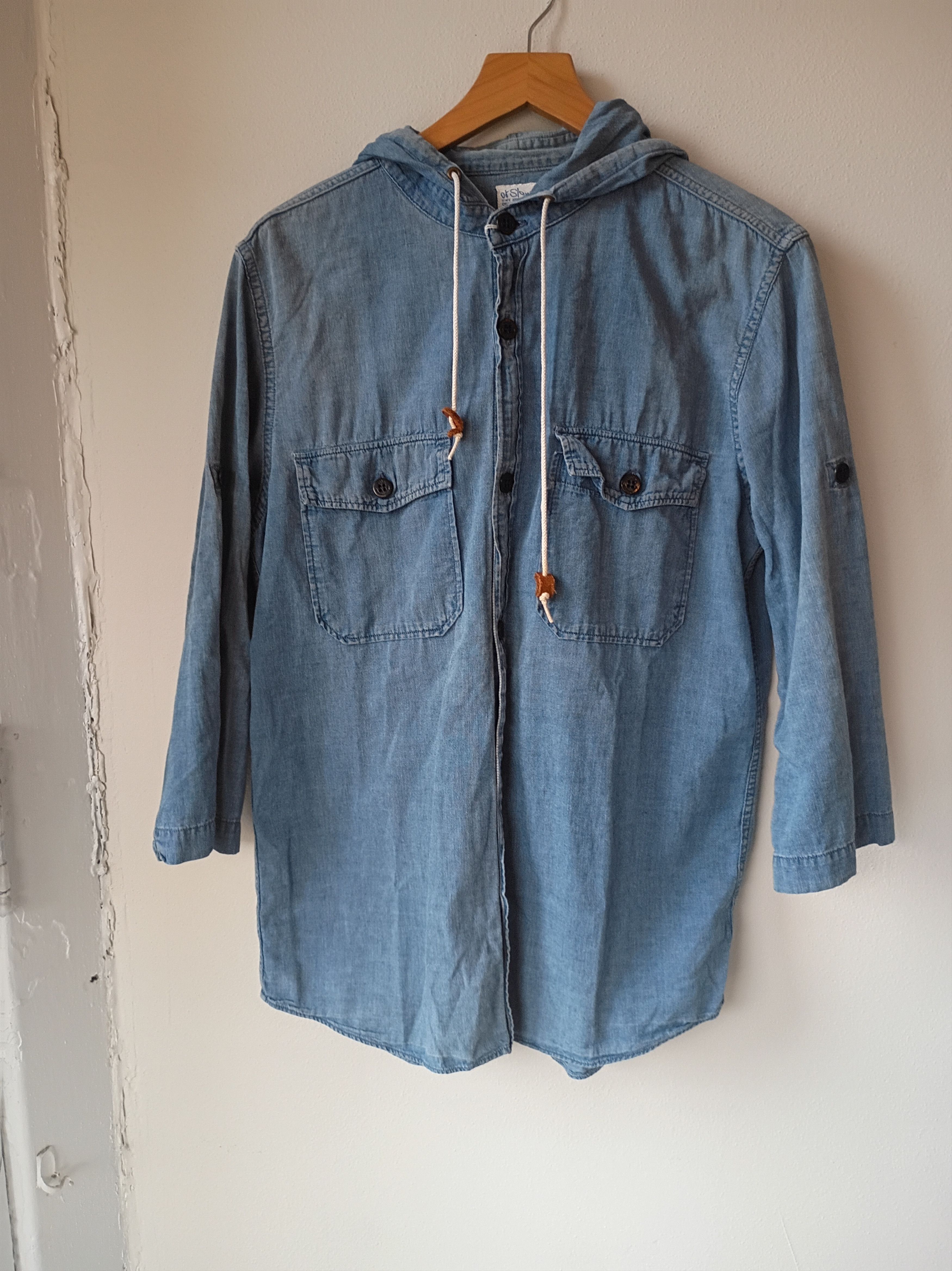 Orslow Light denim hooded button up shirt size 3 Size US L / EU 52-54 / 3 - 1 Thumbnail