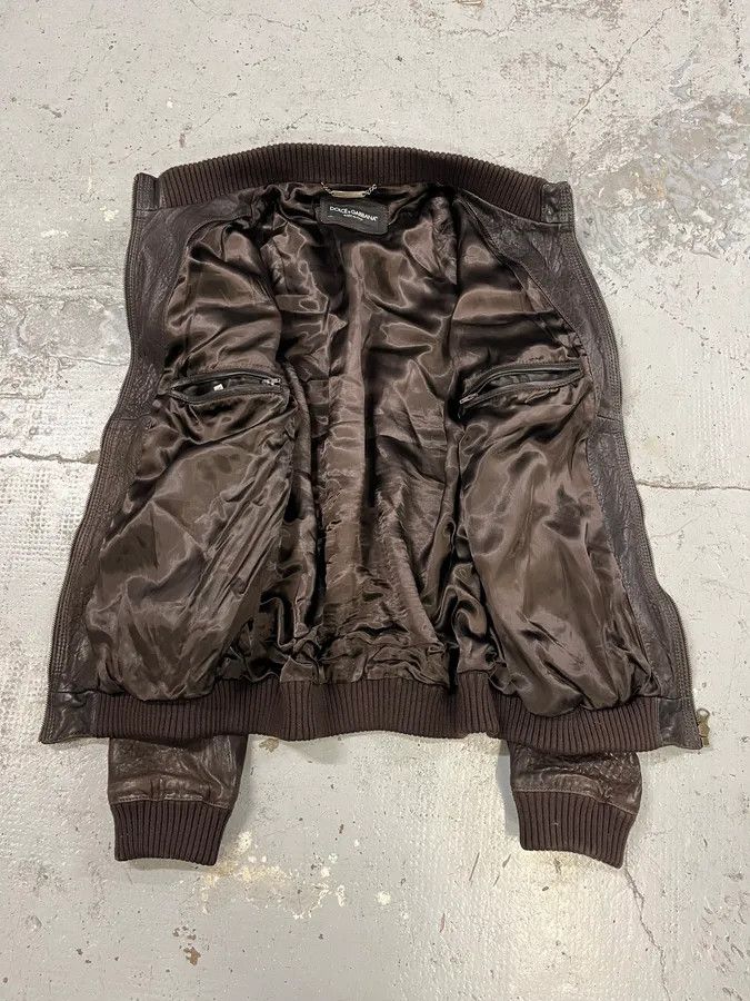 Dolce & Gabbana 2000s Dolce & Gabbana Scars Brown Leather Jacket Size US M / EU 48-50 / 2 - 7 Thumbnail