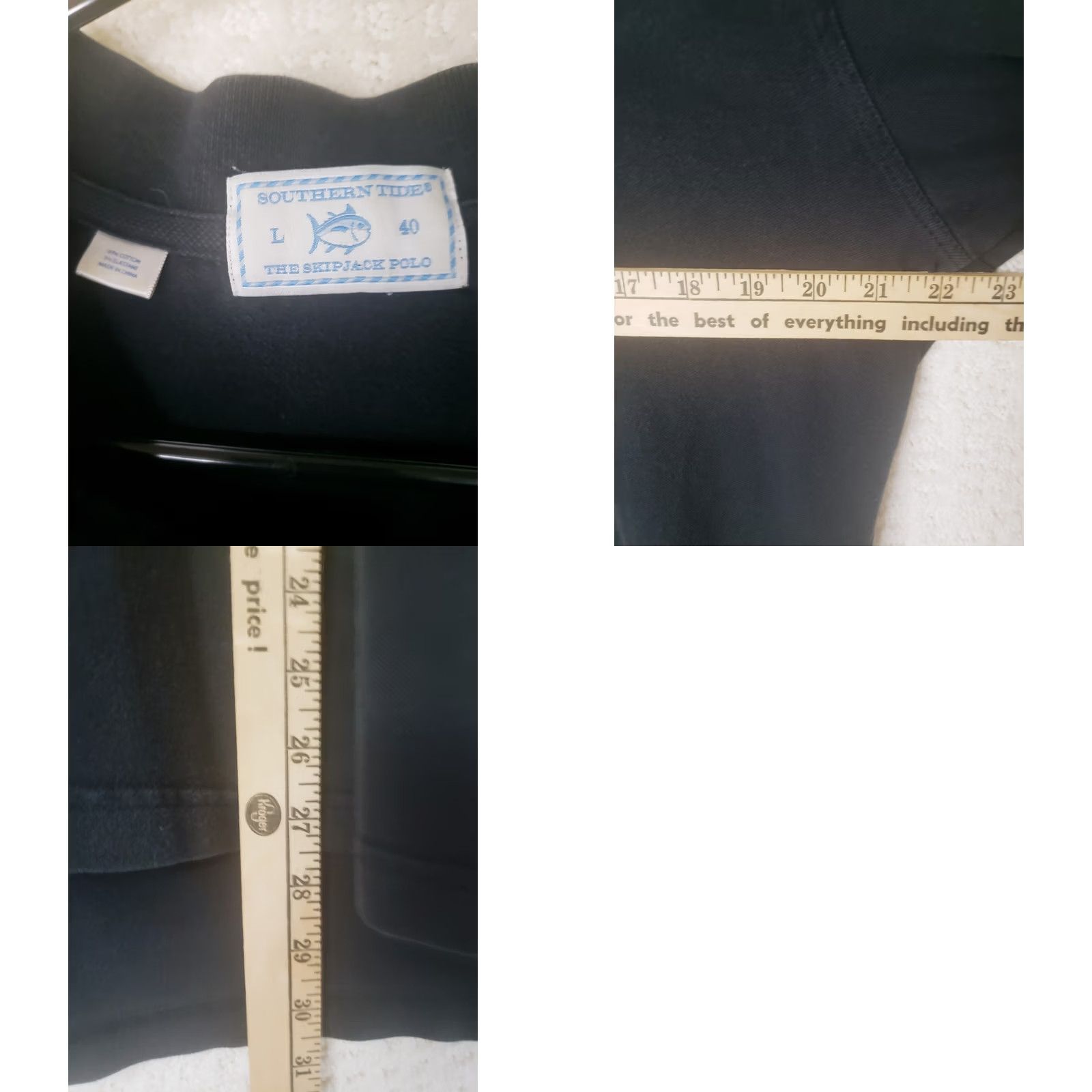Southern Tide Southern Tide Polo Shirt Mens L Solid Black Short Sleeve With Logo, Golf, Stretch, Quick Dry Size US L / EU 52-54 / 3 - 8 Thumbnail