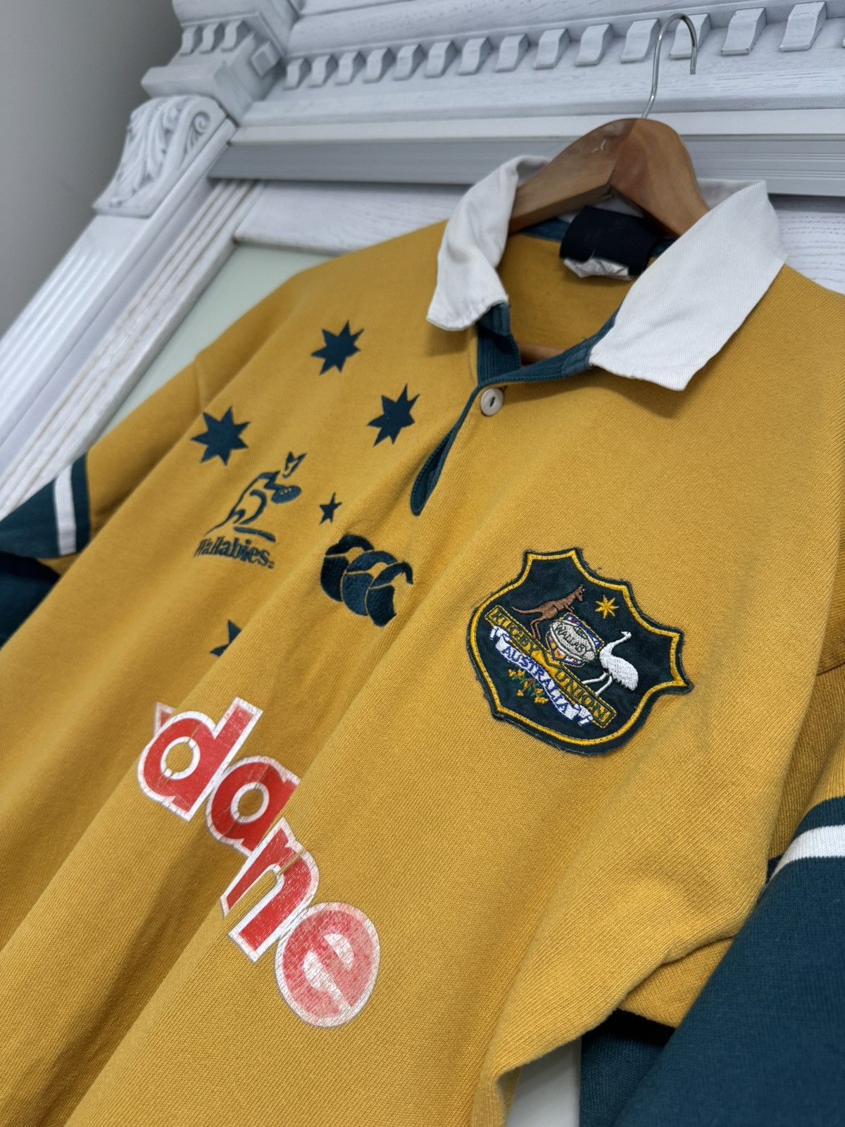 Canterbury of New Zealand Vintage Australia Wallabies 2000-2002 Rugby Jersey CCC Shirt Size US L / EU 52-54 / 3 - 5 Thumbnail