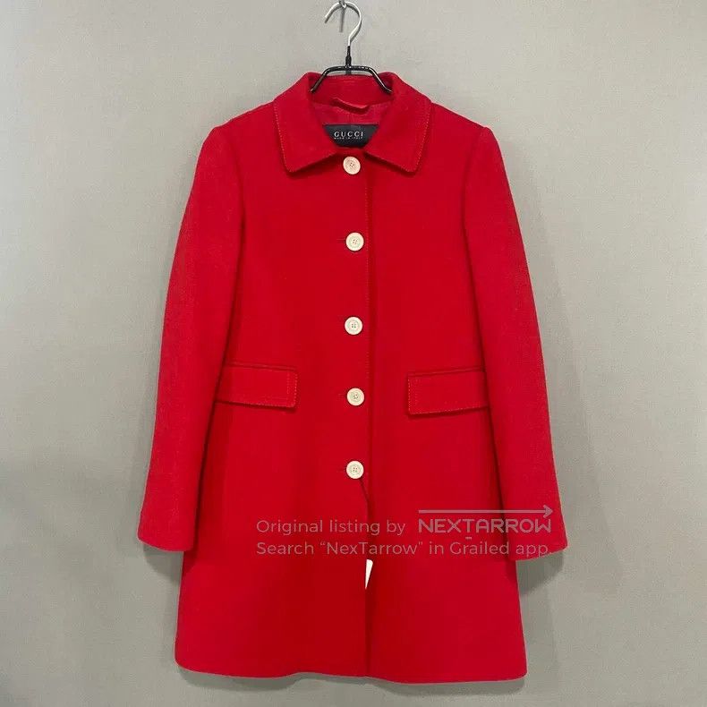 Gucci Gucci Red long tweed coat Size XS / US 0-2 / IT 36-38 - 1 Thumbnail
