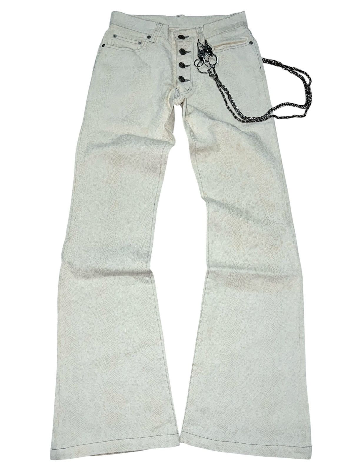 Tornado Mart Tornado Mart 3D Python Pattern Flared Jeans | Grailed