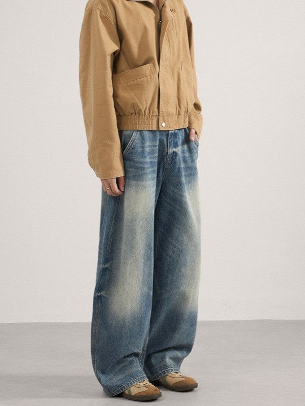 Japanese Brand Vintage washed distressed loose tie-dye curved jeans Size US 32 / EU 48 - 4 Thumbnail