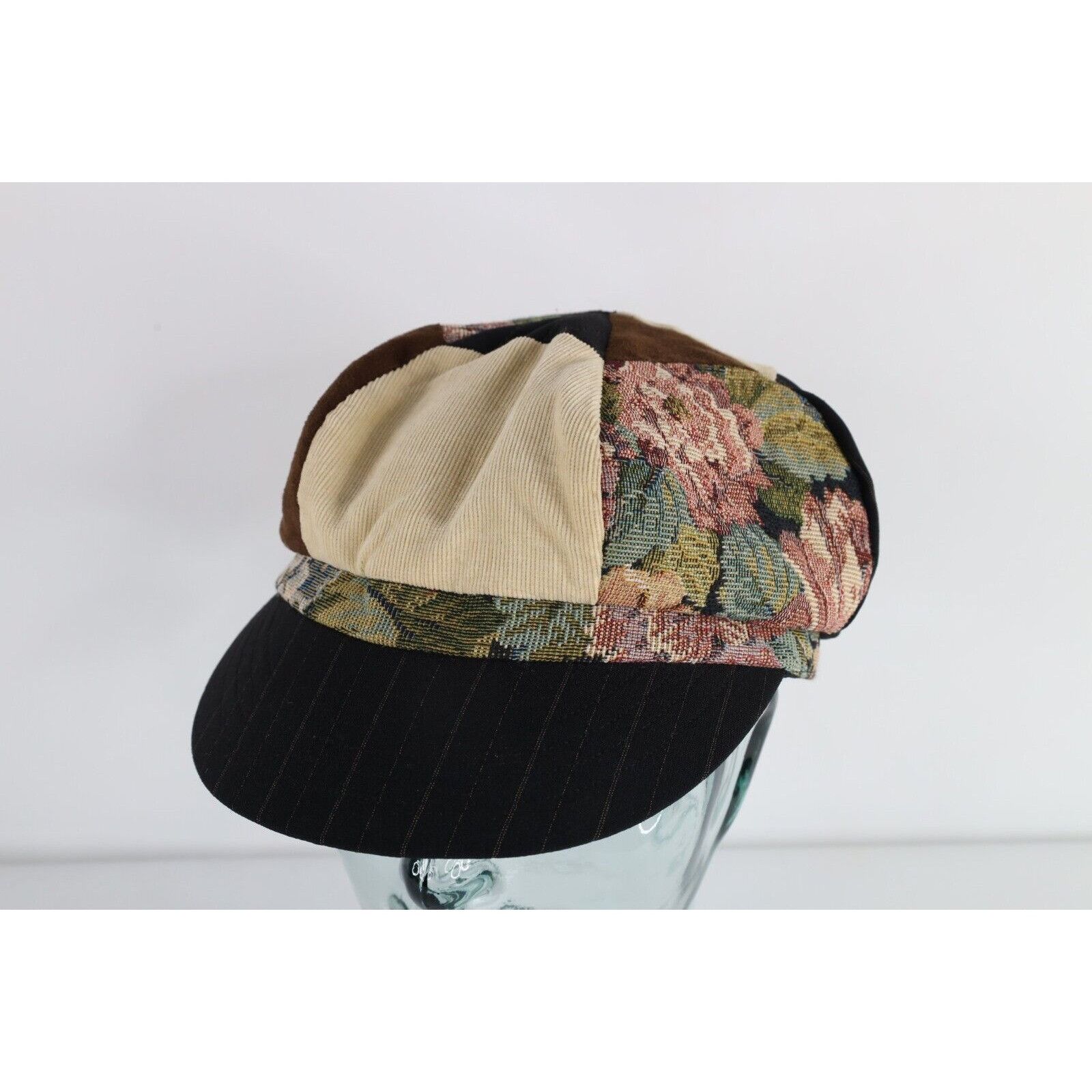 Vintage Vintage 90s Streetwear Tapestry Flower Patchwork Newsboy Cap Size ONE SIZE - 1 Thumbnail