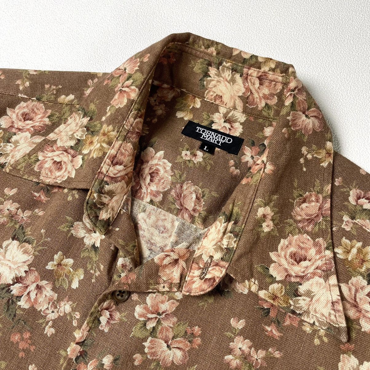 Japanese Brand Tornado Mart Flowers Linen Long Sleeve Shirt Size US M / EU 48-50 / 2 - 6 Thumbnail