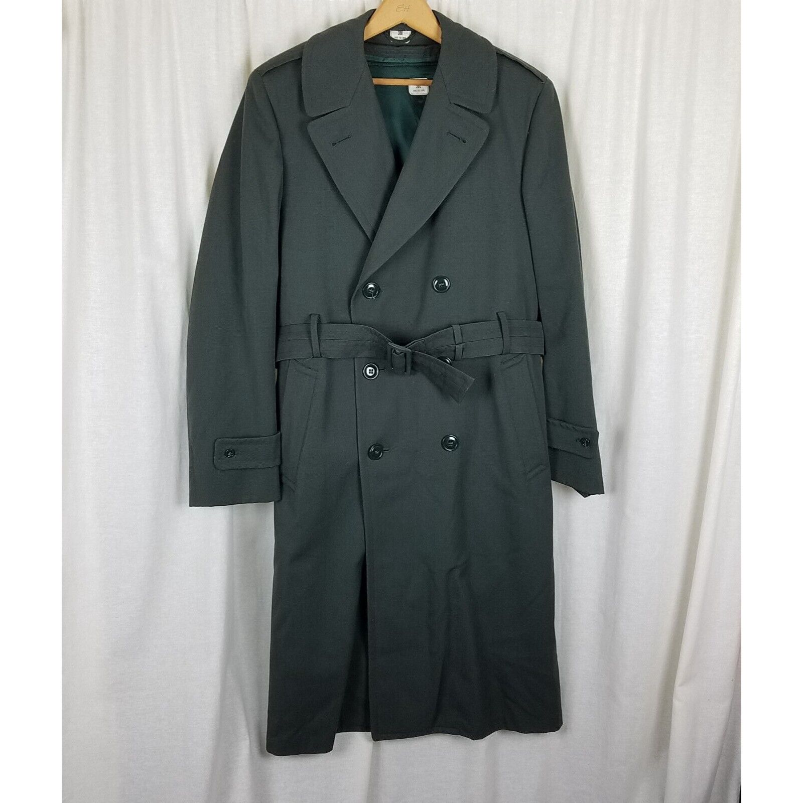 Other Military Army Serge Green Wool Overcoat AG44 Trench Coat 38L Size US M / EU 48-50 / 2 - 1 Thumbnail