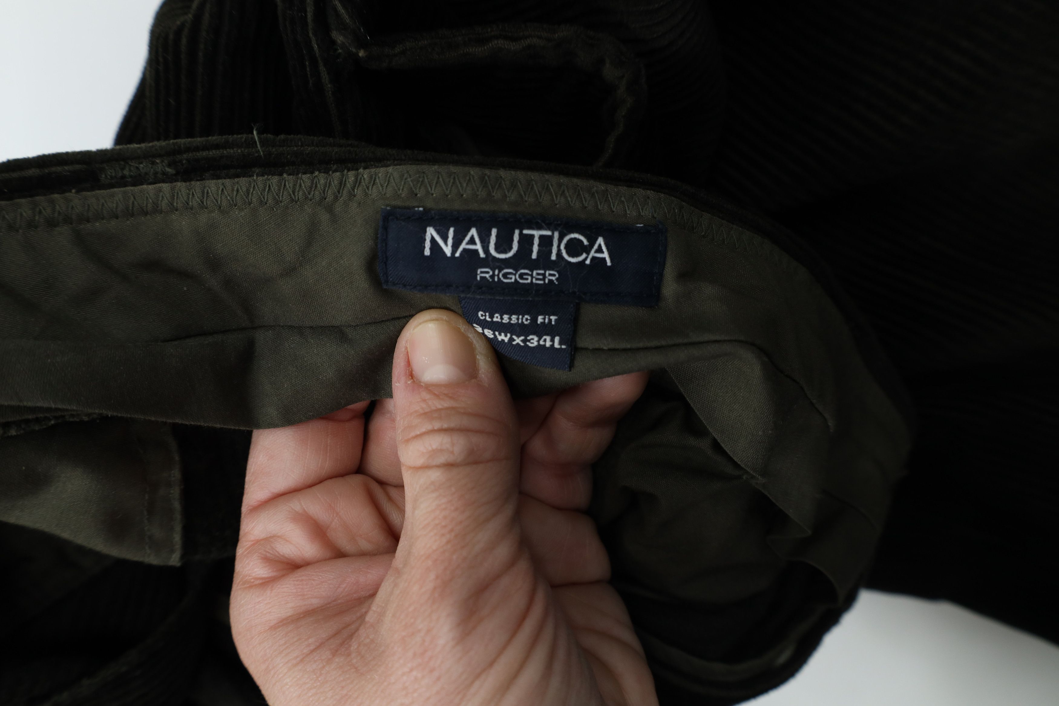 Nautica Vintage 90s Nautica Wide Leg Corduroy Chino Pants Green Size US 36 / EU 52 - 8 Thumbnail