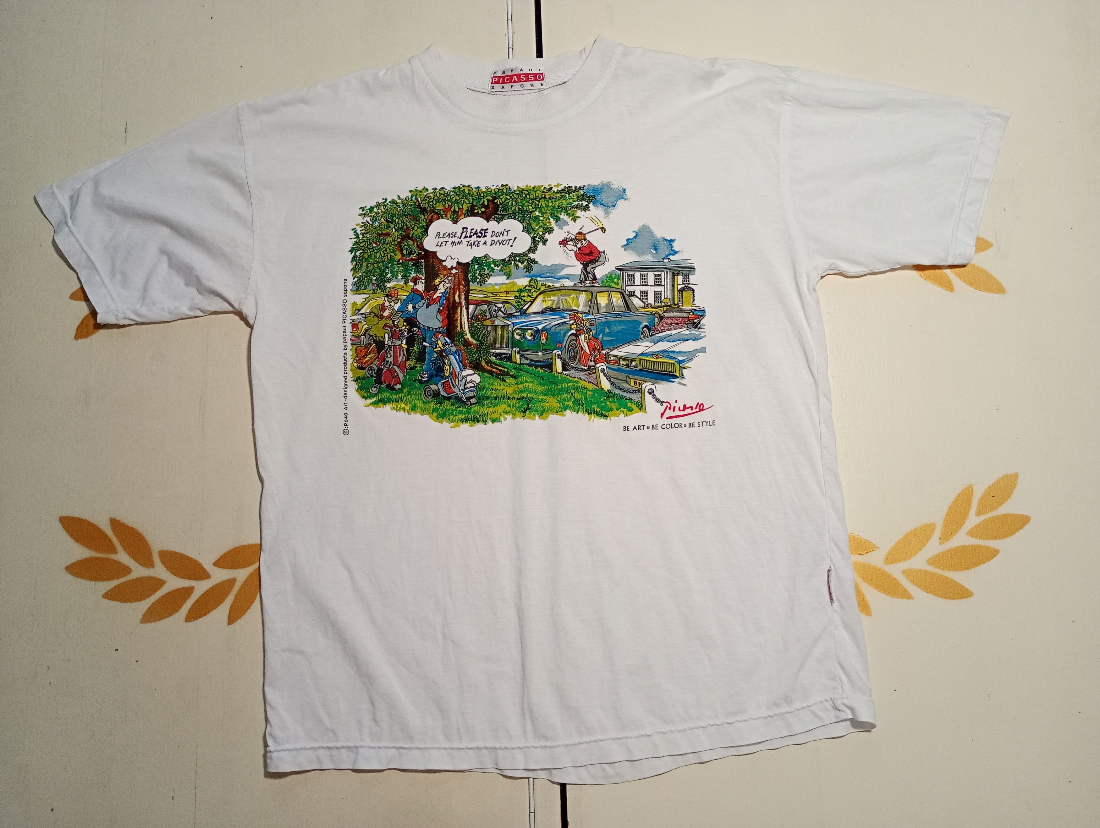 Vintage Papaul Picasso Sapone T-Shirt Vintage 90's Size US L / EU 52-54 / 3 - 1 Thumbnail