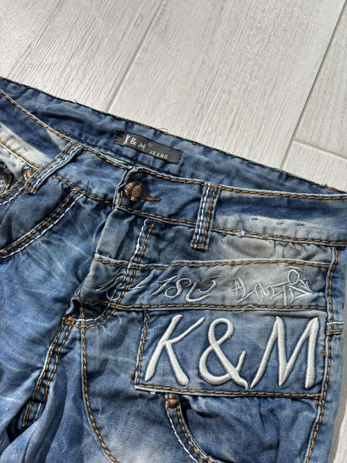 Japanese Brand Vintage Japanese Jeans Kosmo Lupo Y2K Back Logo Rap Size US 30 / EU 46 - 7 Thumbnail