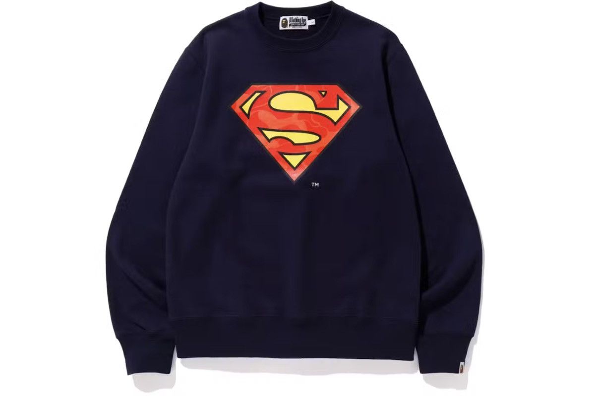 Bape BAPE x DC Superman Crewneck Navy Size US L / EU 52-54 / 3 - 2 Thumbnail