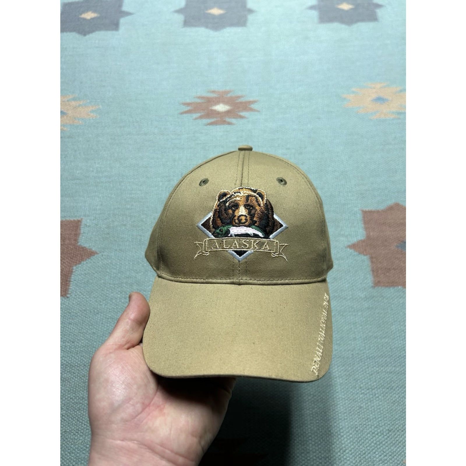Vintage VINTAGE Animal Strapback Hat Cap Alaska Denali National Park Bear Animal Nature Tan Baseball Cap Adjustable Men Brown Nature Mens Size US M / EU 48-50 / 2 - 2 Thumbnail