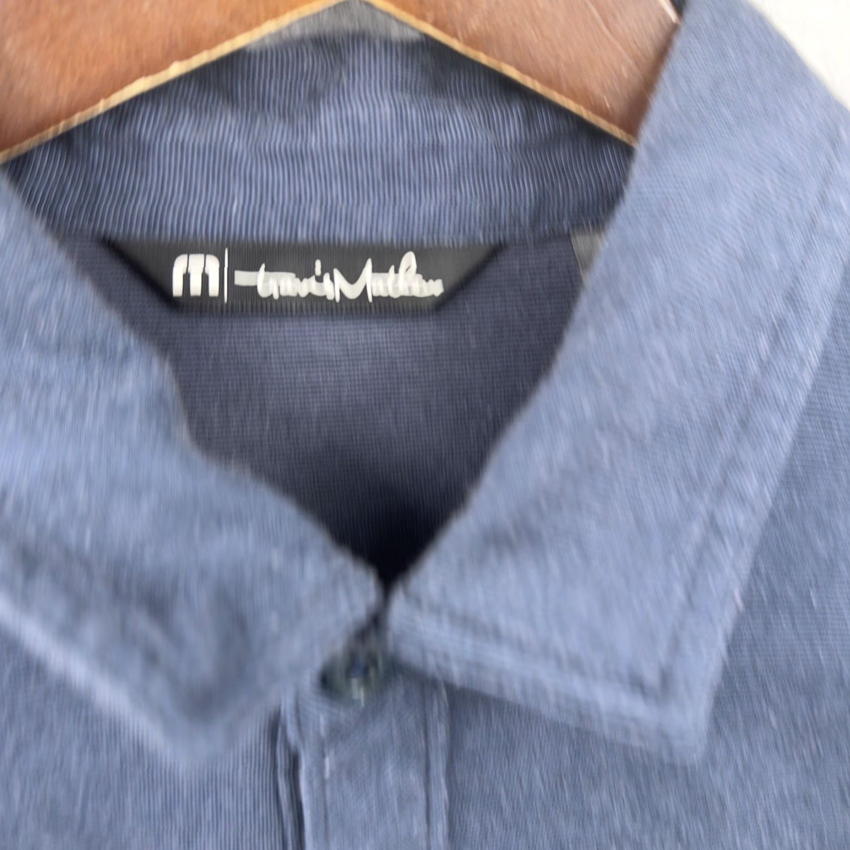 TravisMathew Travis Mathew Shirt Mens Large Blue Textured Striped Embroidered Logo Polo Golf Size US L / EU 52-54 / 3 - 3 Thumbnail