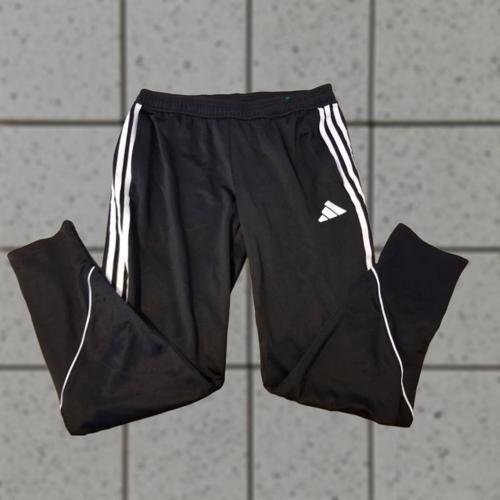 Adidas adidas Pants L Large Black Athletic Jogger Mens Sports Activewear Pockets Tapered Style Size US 33 - 1 Thumbnail