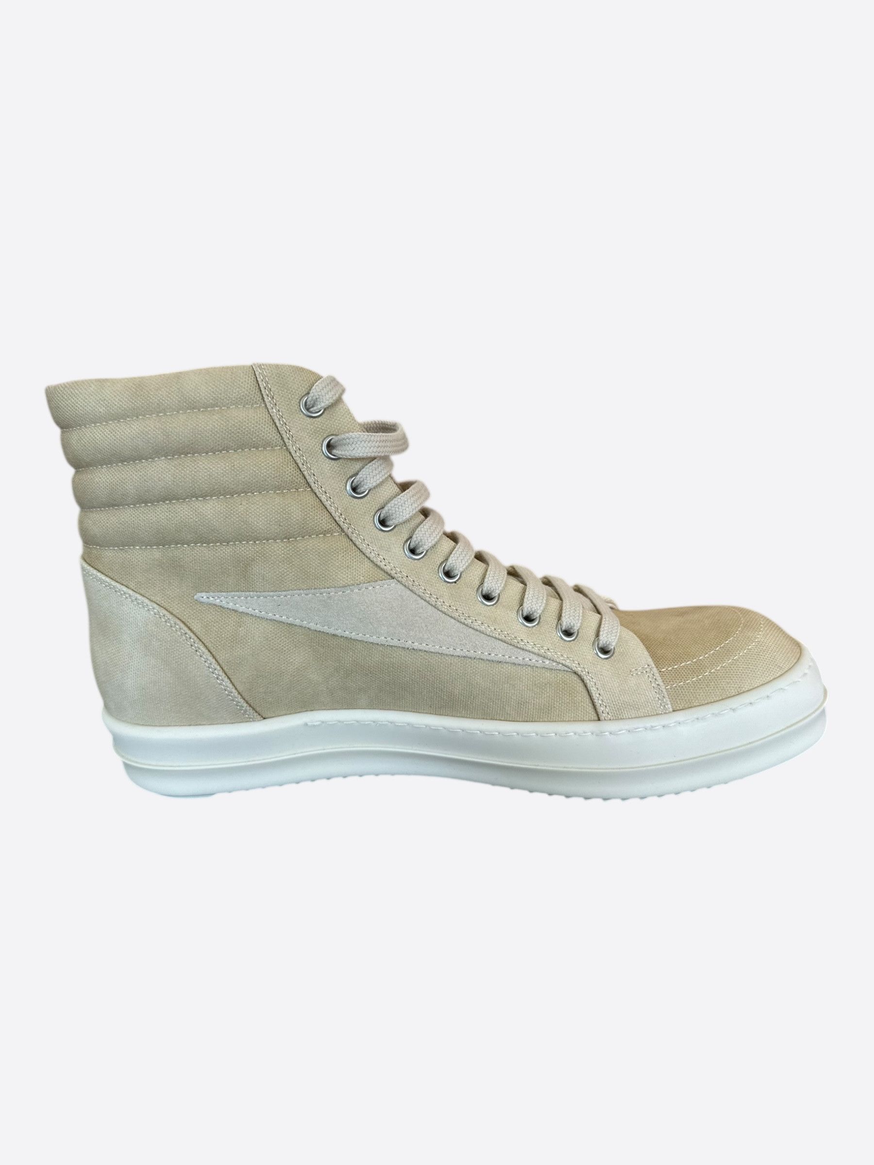 Rick Owens Rick Owens Beige & White Vintage High Top Sneakers Size US 10 / EU 43 - 5 Thumbnail