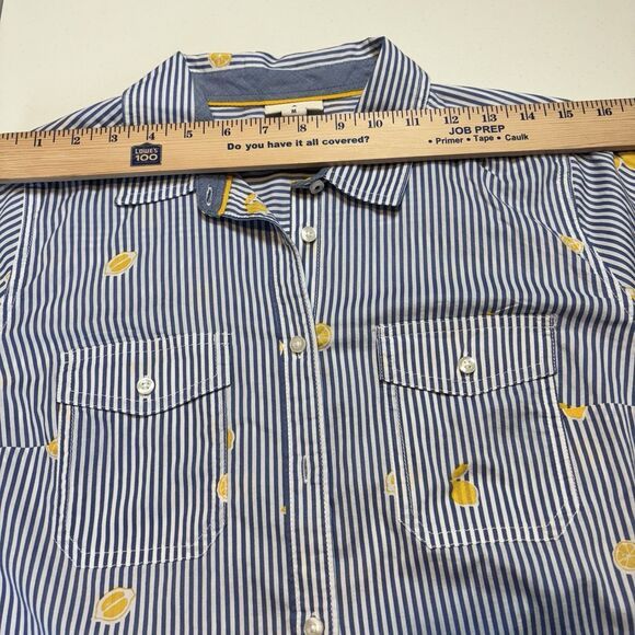 St. Johns Bay St. John's Bay Women Button Up Spring Shirt Blue Striped M Size M / US 6-8 / IT 42-44 - 12 Thumbnail