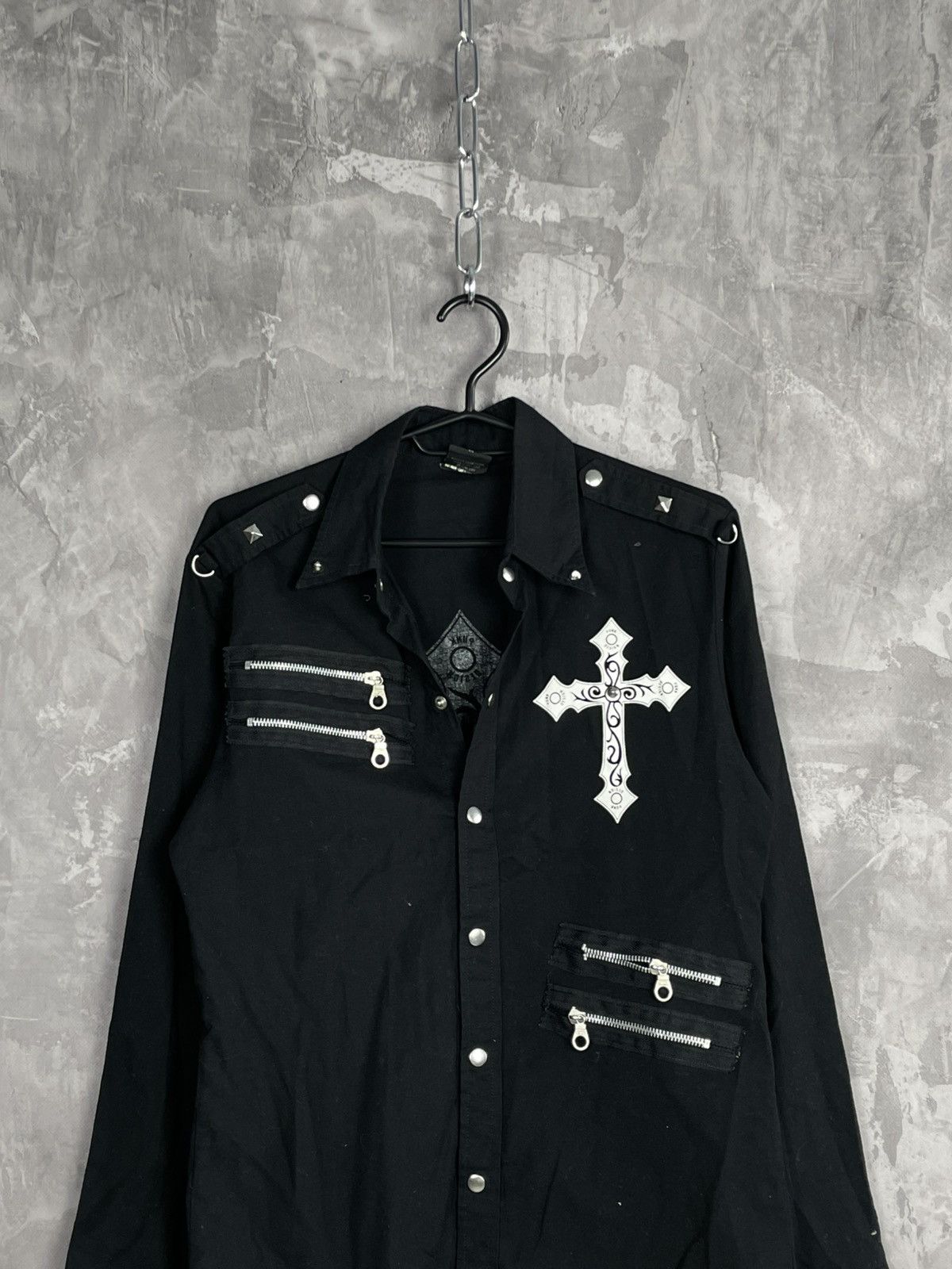 Affliction × JNCO × Vintage Y2K Affliction Style Grunge Cyber Goth Shirt Size US M / EU 48-50 / 2 - 2 Thumbnail