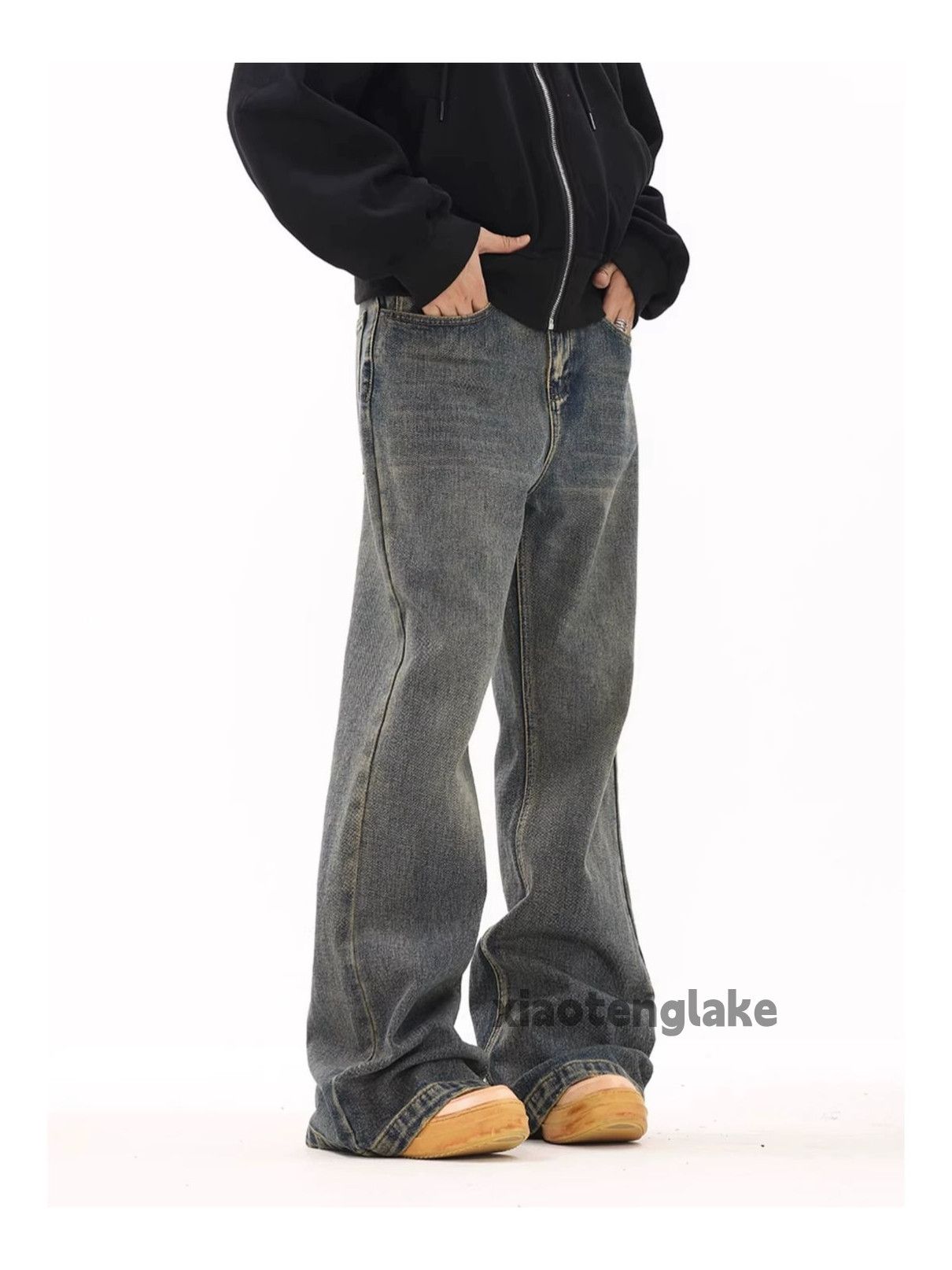 Jean × Vintage washed faded rock yuppie flared jeans Size US 32 / EU 48 - 7 Thumbnail