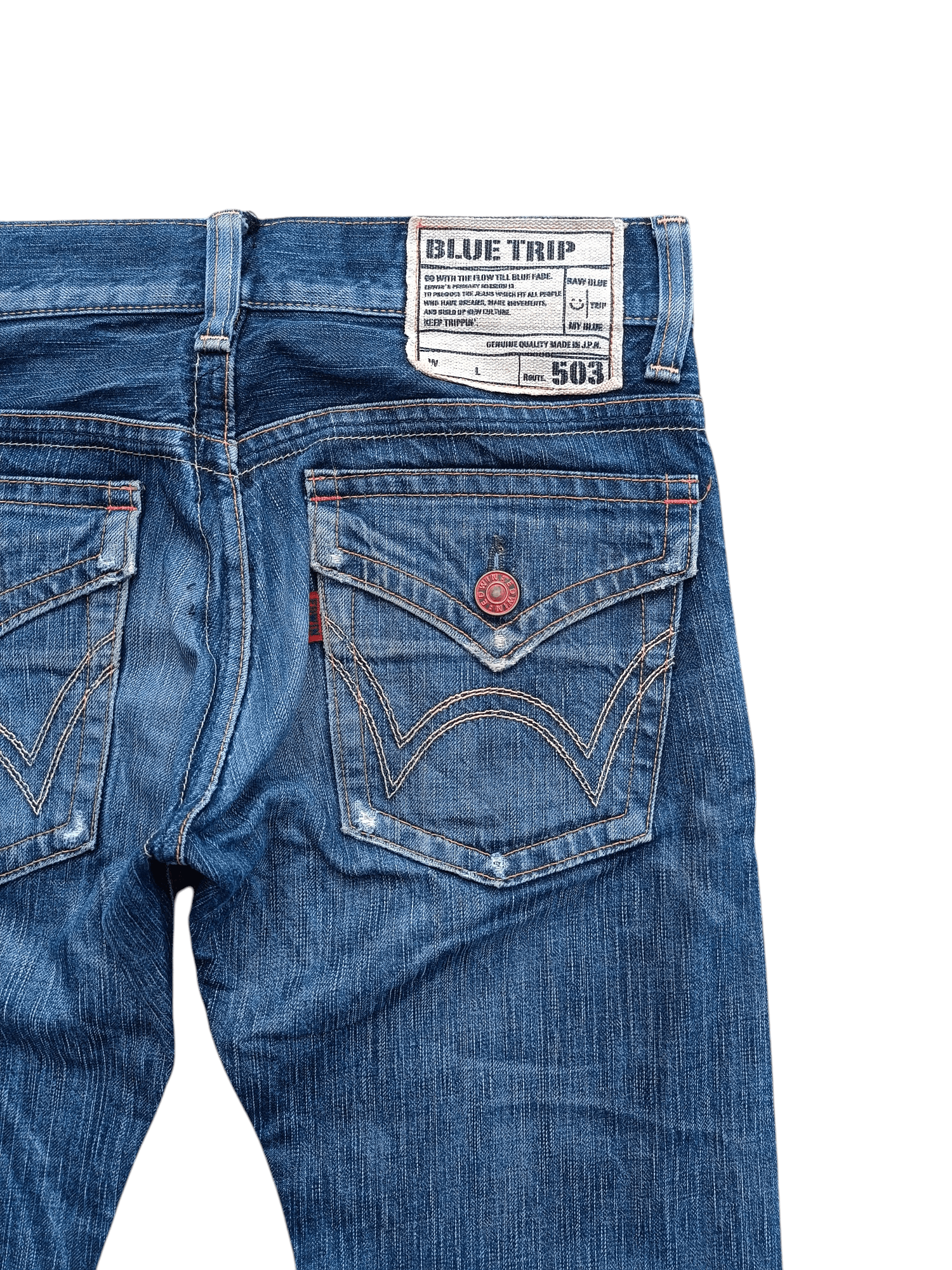 Edwin FLARED 90s Edwin 503 Flare BlueTrip Whiskers Faded Jeans Size US 32 / EU 48 - 16 Thumbnail