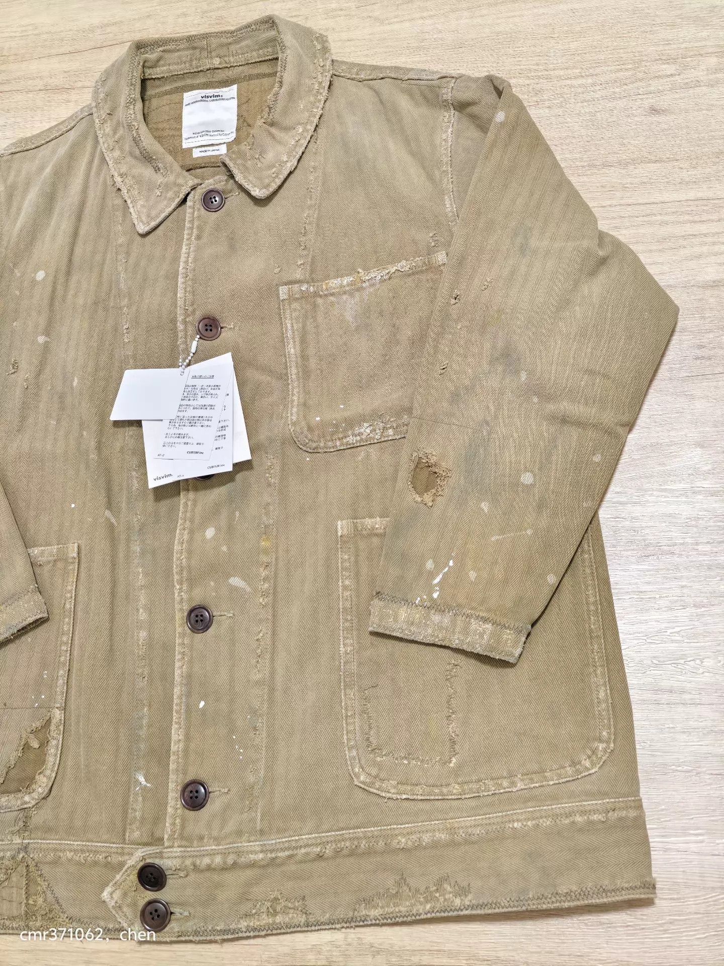 Visvim VISVIM 18SS Benny JKT Crash Herringbone Khaki Coat Size US L / EU 52-54 / 3 - 3 Thumbnail