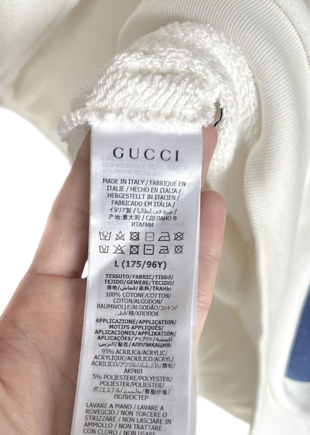 Gucci Gucci Ivory Original Gucci Bear Embroidered Sweatshirt Size L / US 10 / IT 46 - 6 Thumbnail