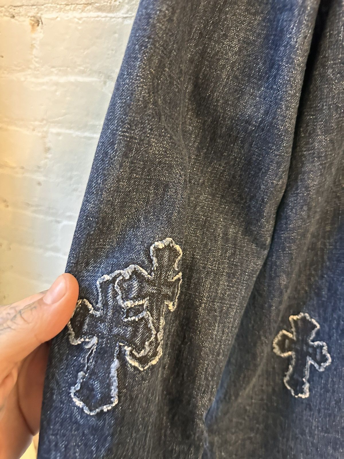 Chrome Hearts CHROME HEARTS NEW XXL 2XL DENIM CROSS JACKET SHIRT Size US XXL / EU 58 / 5 - 3 Thumbnail