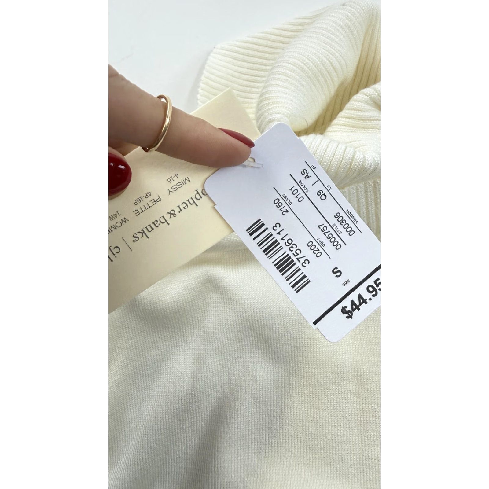 Vintage Christopher & Banks Sweater Womens S White Turtleneck Pullover Button Cuff Size S / US 4 / IT 40 - 5 Thumbnail