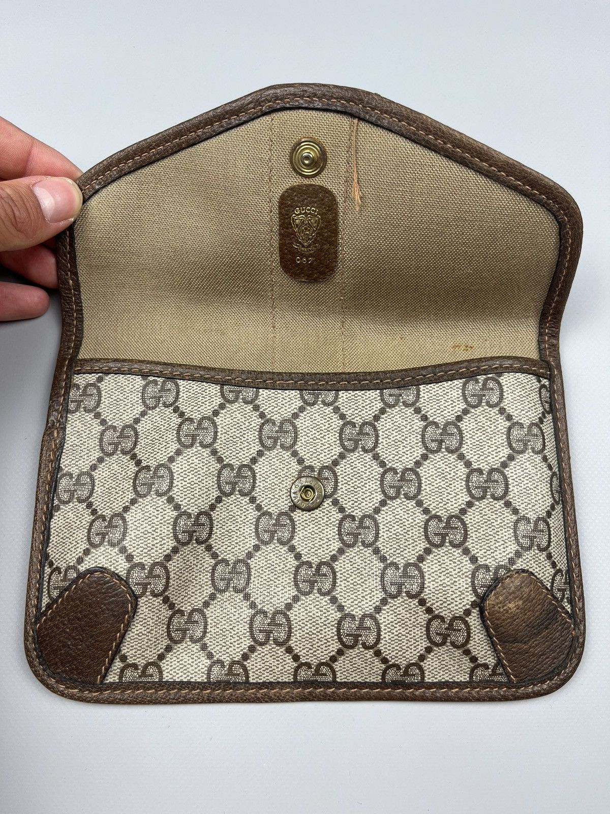 Gucci Vintage GUCCI Monogram Leather Clutch Wallet Bag Size ONE SIZE - 12 Thumbnail