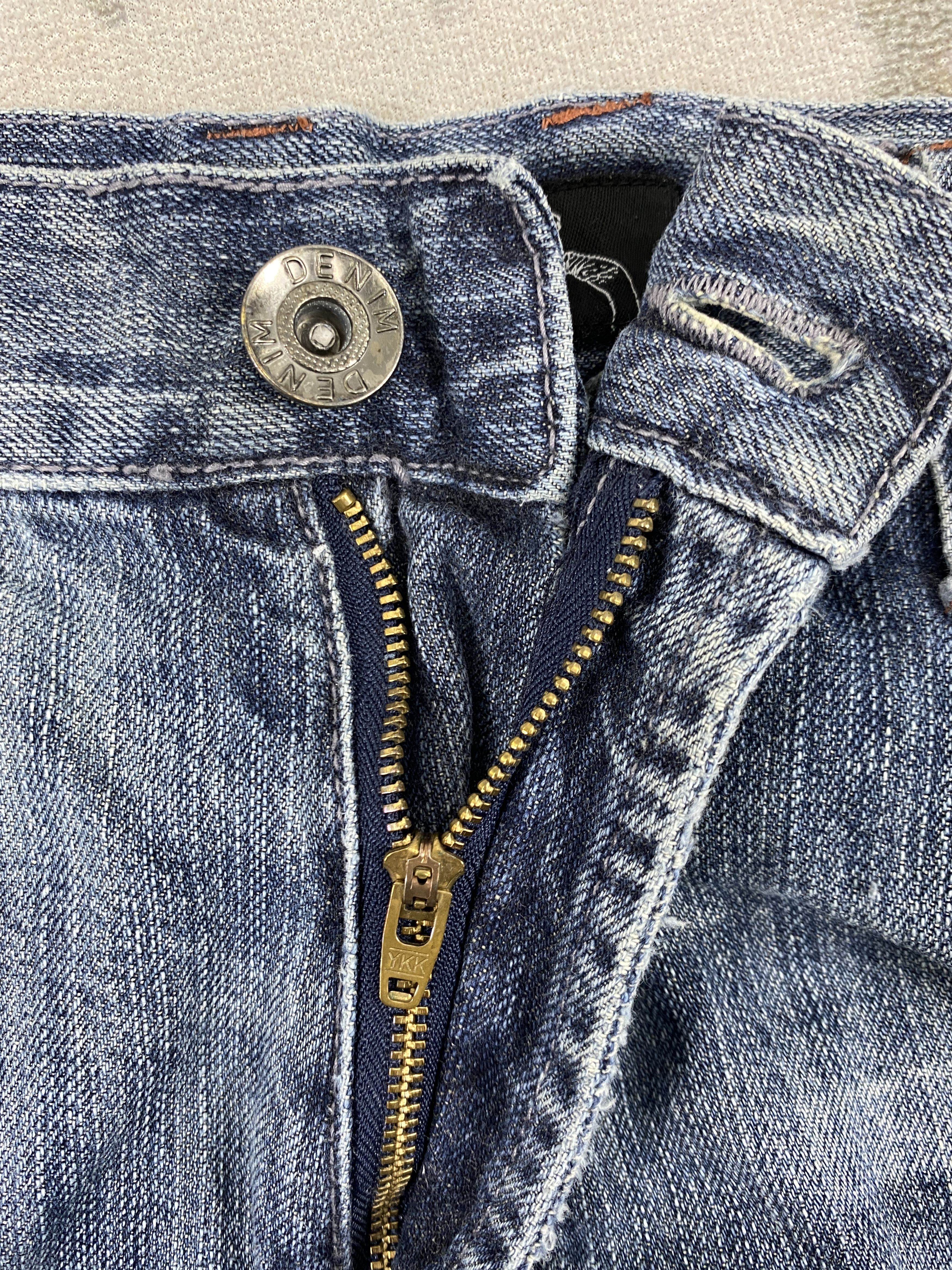 If Six Was Nine Distressed Blue Vintage Oririn 37x31.5 Denim- JN3640 Size US 37 - 6 Thumbnail