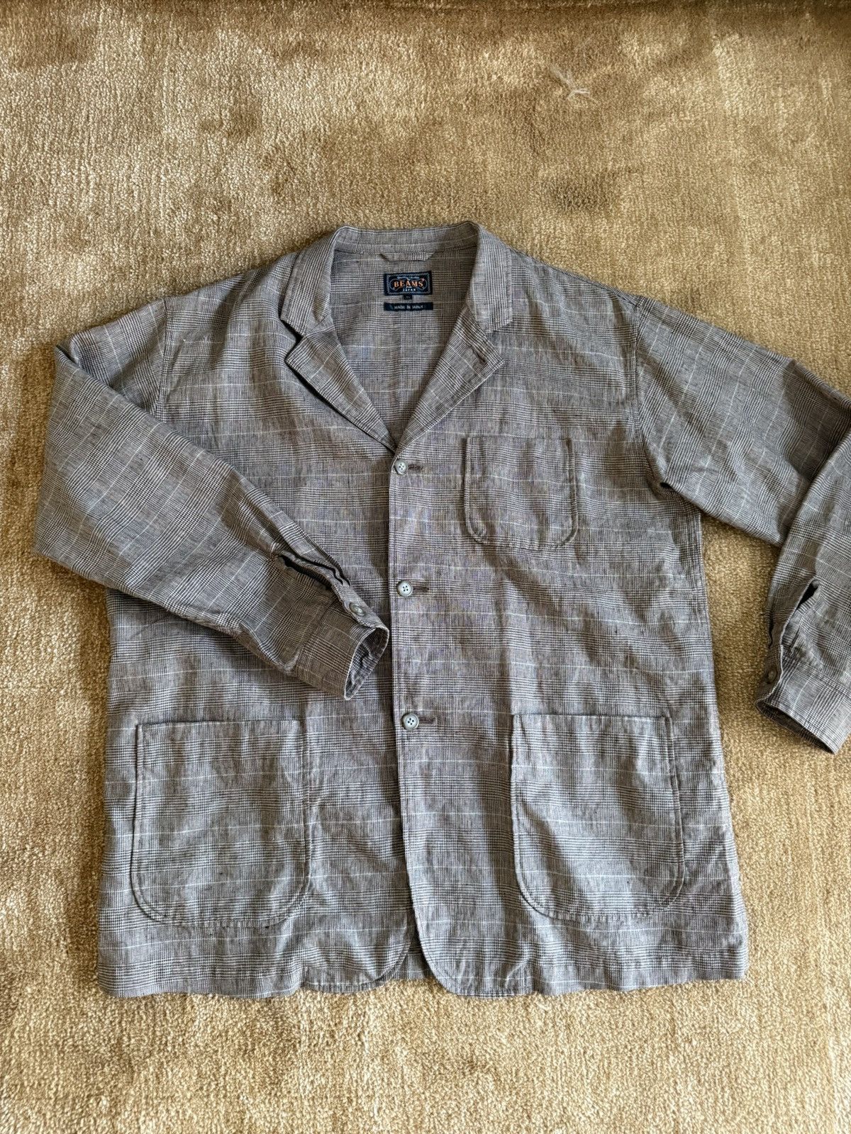 Beams Plus Beams Plus Linen Plaid Chore Jacket Size US XL / EU 56 / 4 - 1 Thumbnail