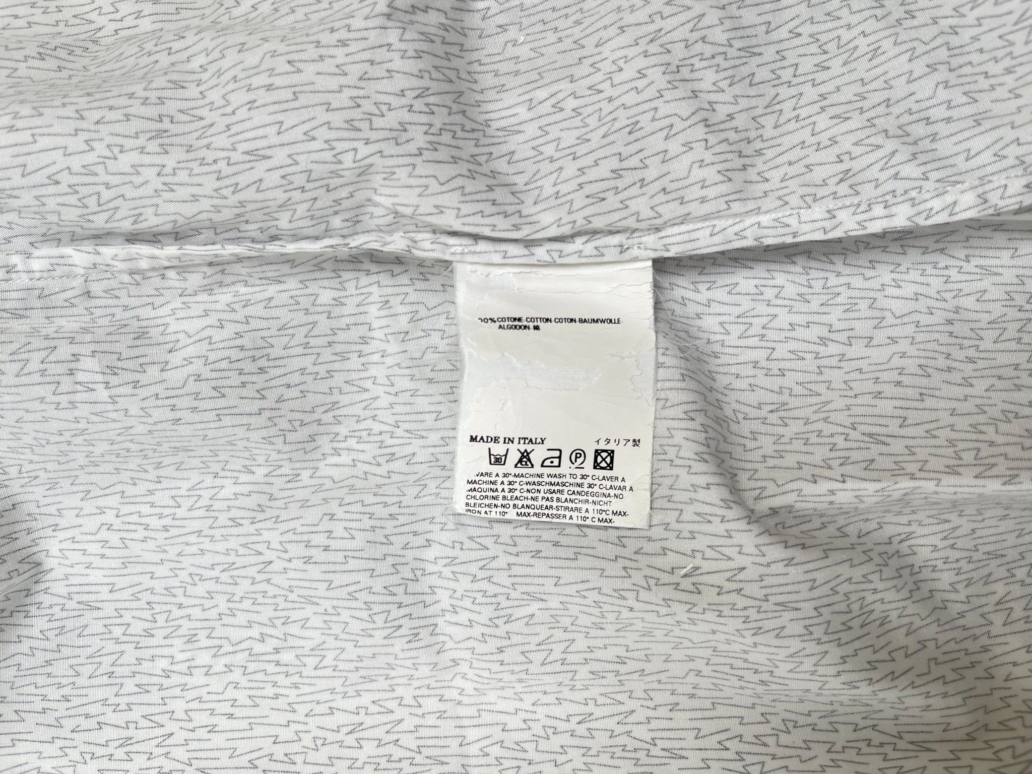Maison Margiela by Martin S/S 2008 Black Lightining Pattern White Shirt Size US L / EU 52-54 / 3 - 10 Thumbnail