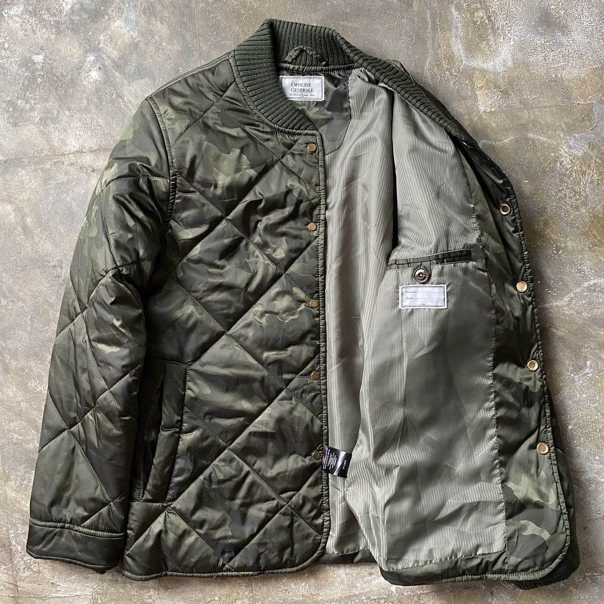 Officine Generale Officine Generale Camou Quilted Jacket Size US S / EU 44-46 / 1 - 10 Thumbnail
